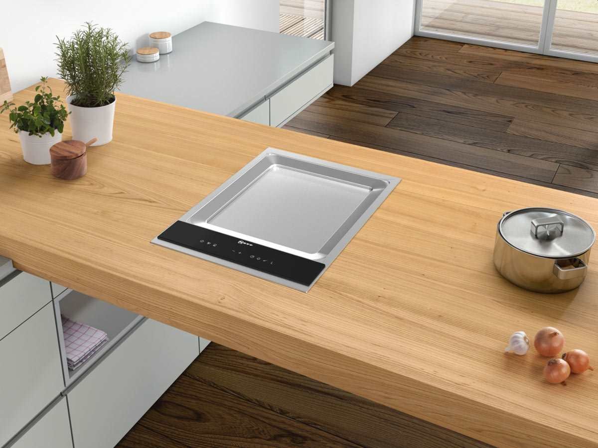 NEFF N74TD00N0 Kochfeld Elektro und Gas, 39,60 cm, 40 cm Vario, Domino Teppan, Edelstahl