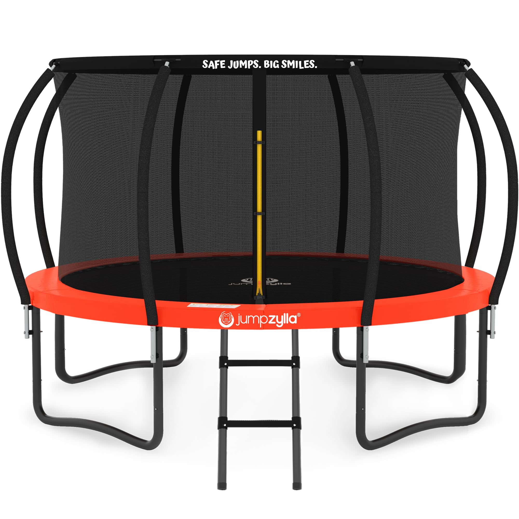 JUMPZYLLA Trampoline Outdoor 8FT 10FT 12FT 14FT 15FT 16FT with Enclosure and Ladder, ASTM Approved Recreational Trampoline for Kids and Adults, Anti-Rust Coated Frame