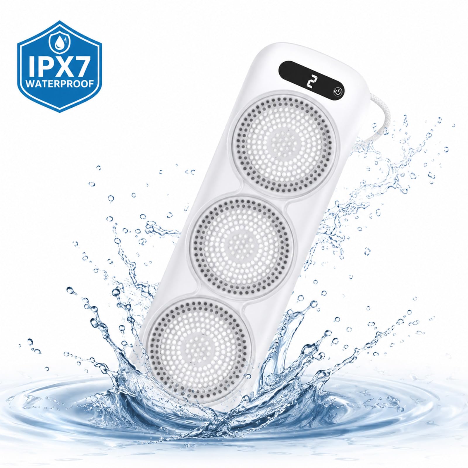 Cepillo Eléctrico para la Espalda para Ducha, Cepillo Eléctrico de Ducha de Pared, Cepillo Corporal para Cepillado en Seco, Limpieza, Exfoliación y Masaje, con 3 Cabezales Giratorios