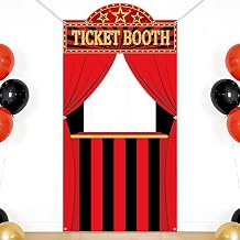 Movie Night Party Ticket Booth Movie Night Birthday Party Decorations Now Showing Photo Booth Props Movies Theater Backdrop Door Hanging Banner for Cinema Night Red Carpet Birthday Supplies