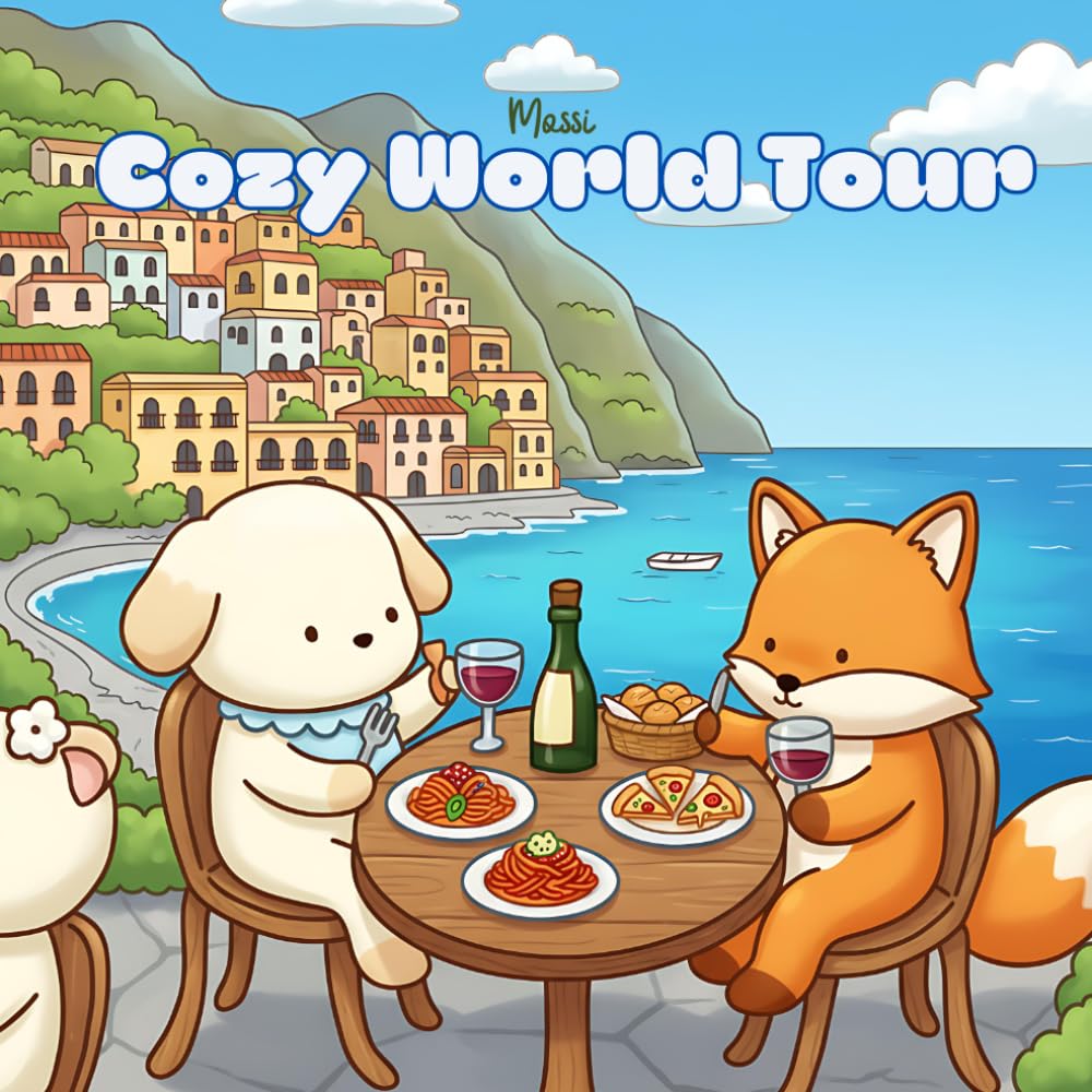 Cozy world tour mossi coloring book: Bold and easy coloring book