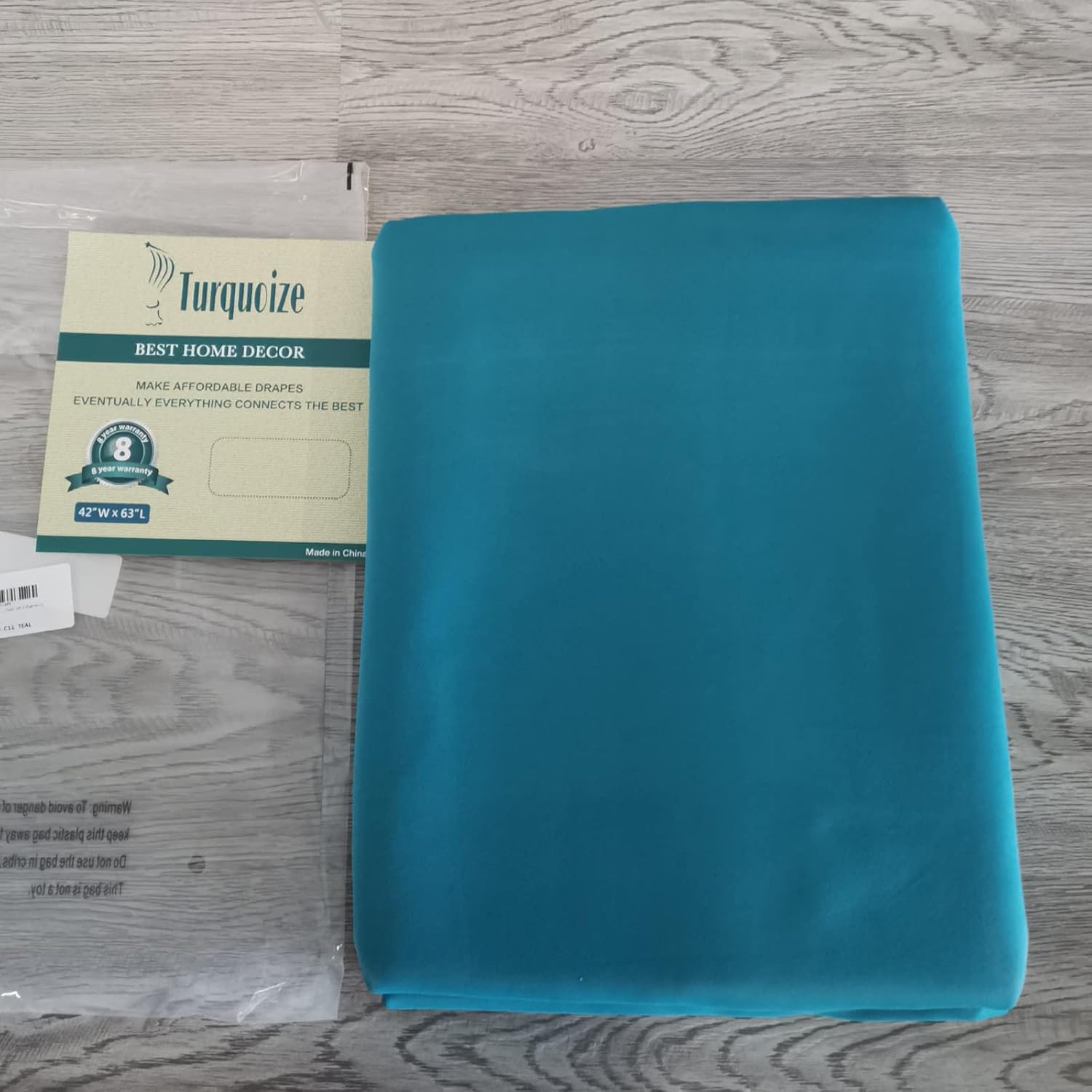 Turquoize Teal Blackout Window Drapes Room Darkening Themal Insulated Grommet/Eyelet Top Nursery/Living Room Curtains for Bedroom/Living Room Each Panel 42 in X 63 in (W X L) (Set of 2 Panels) - Image 7