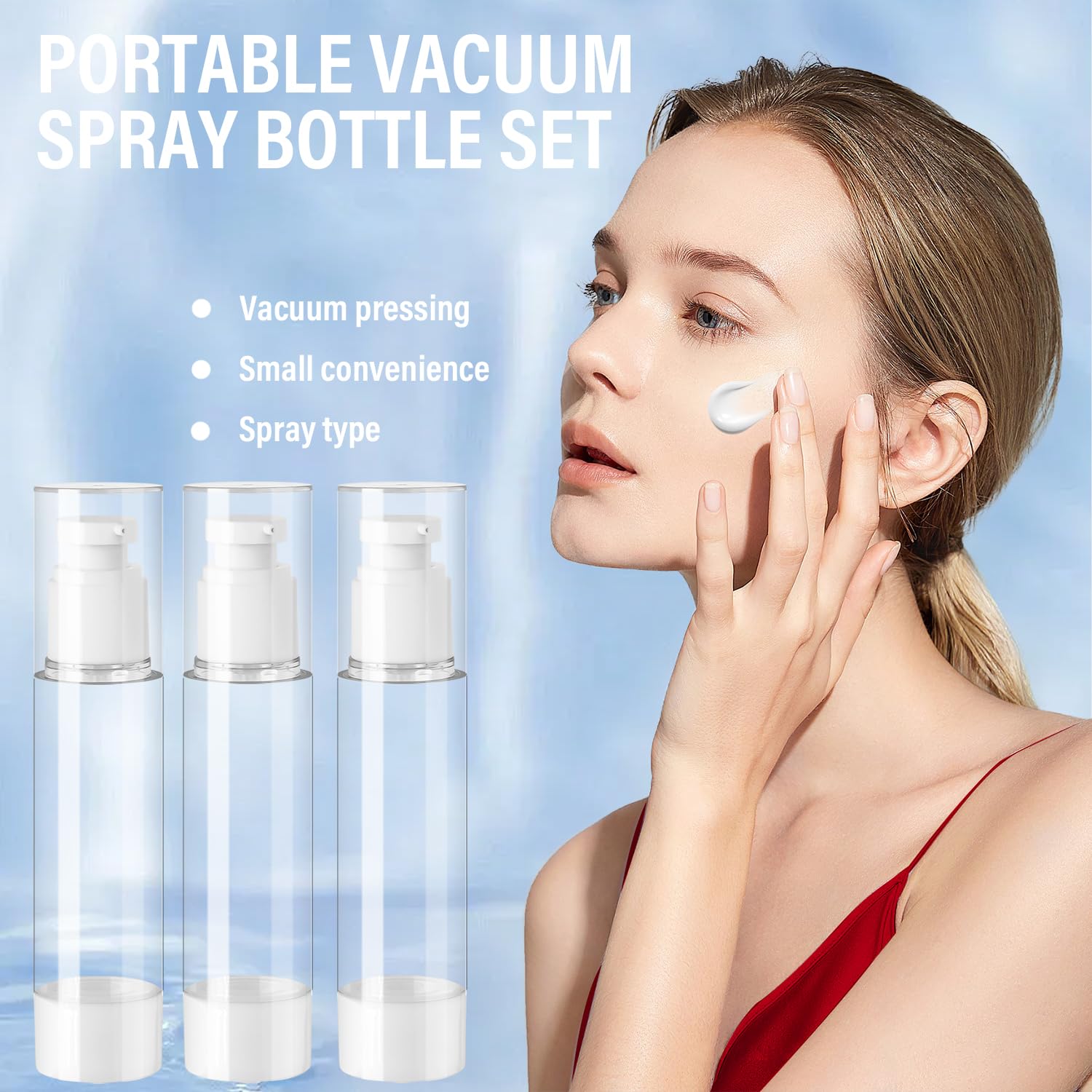 Airless Dozownik z pompką, 6 sztuk, 100 ml, puste butelki na krem, do wielokrotnego napełniania, próżniowe butelki podróżne do napełniania, do podróży, balsamów, szamponów, kosmetyków