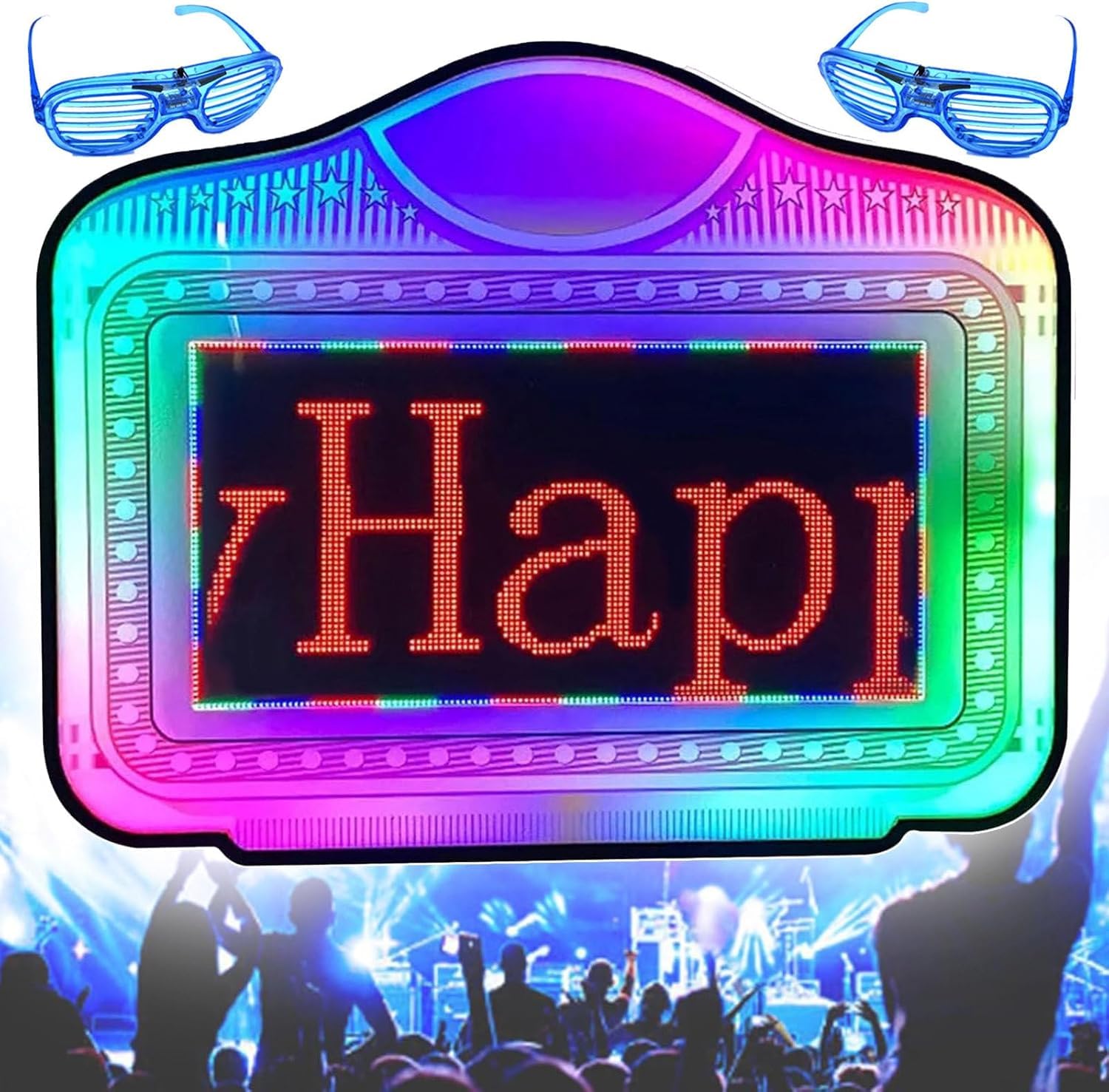 DARZYS Bottle Service Sign, LED Letter Bottle Presenter, Hand Holding LED Presenter, Light Up Sign Board, Color Letter Billboard, Luminous LED Presenter