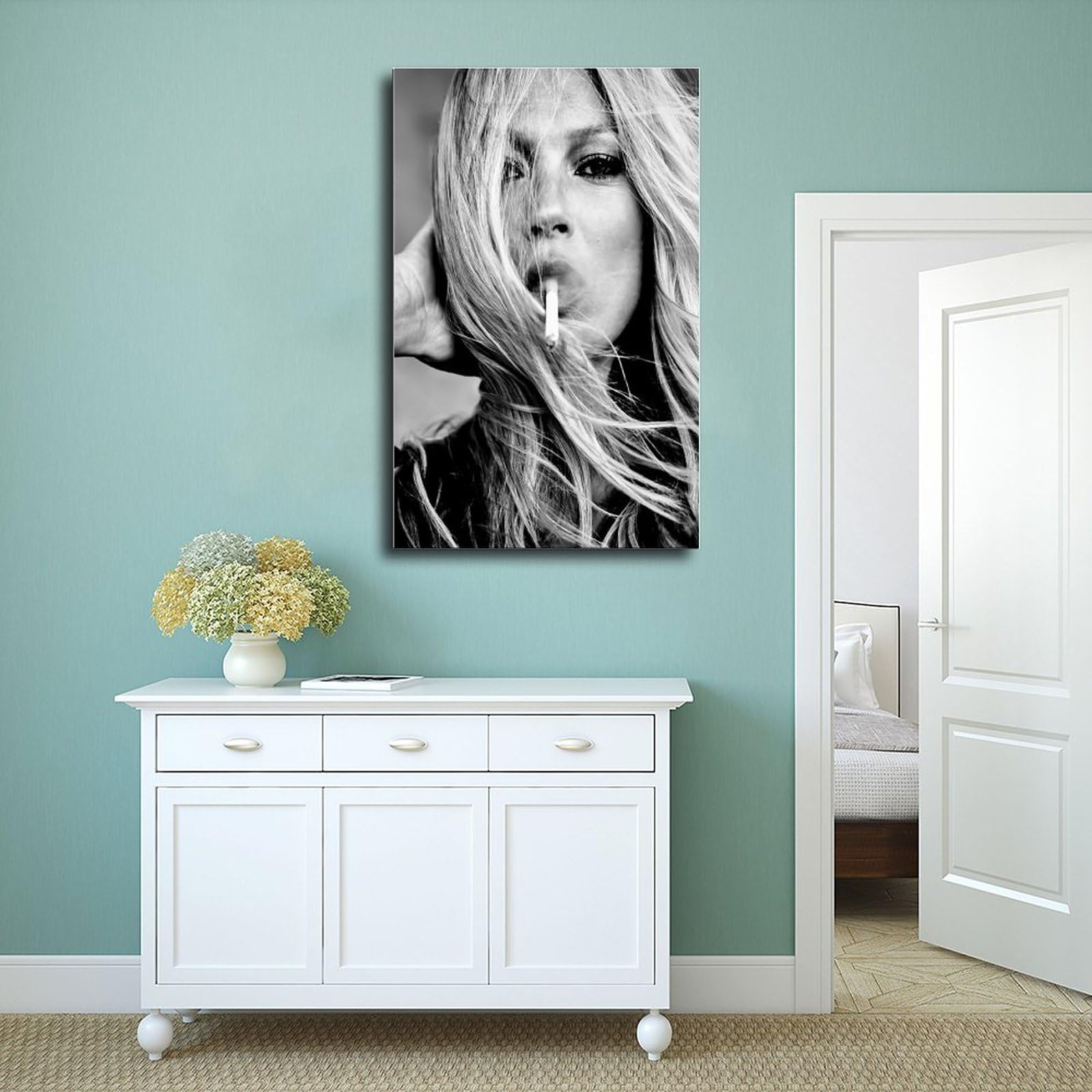 Kate Moss Poster 30x45cm - Leinwand Wandkunst Für Zimmer Dekoration