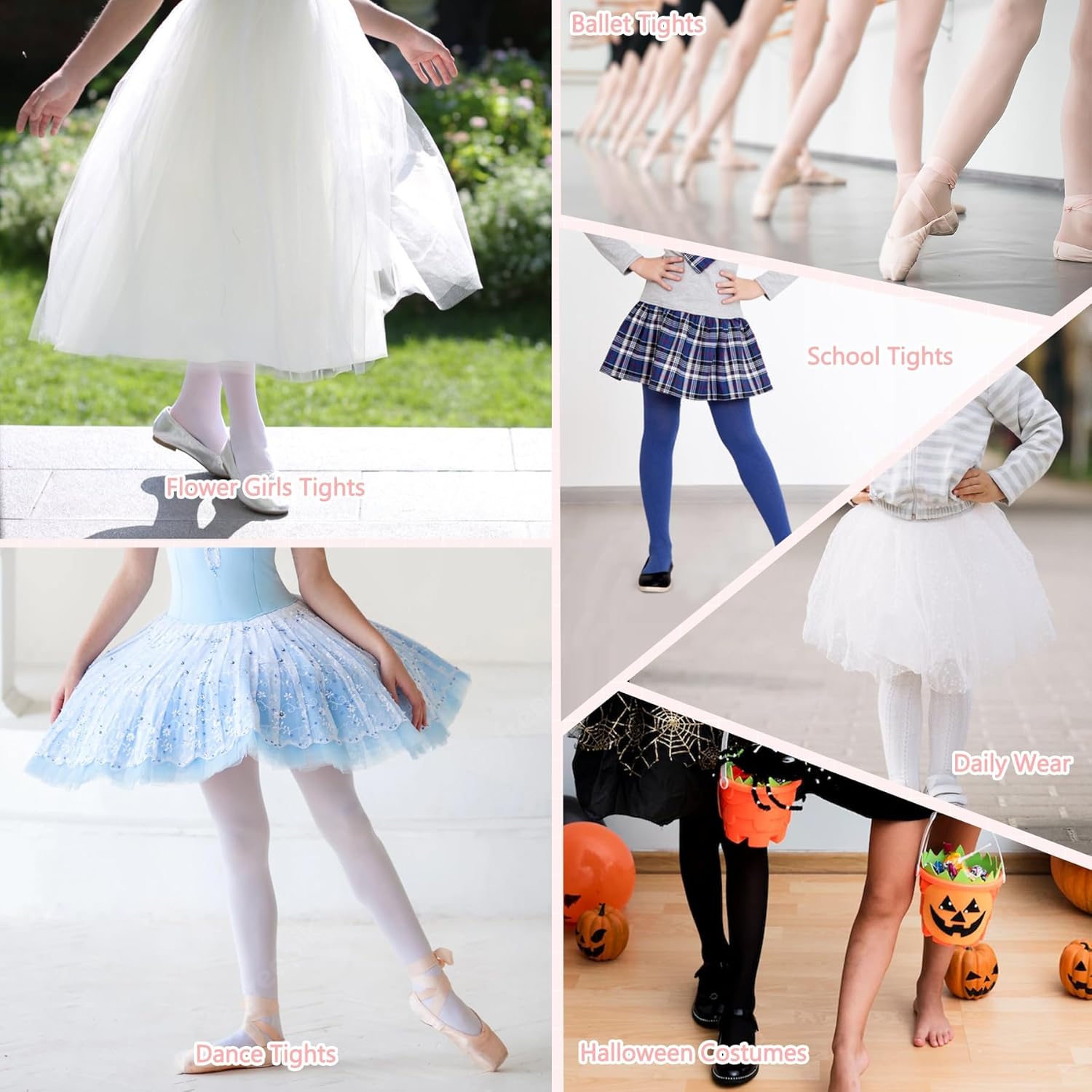 Zando 8 Pairs Halloween Tights Girls - Girls Tights for School Party,Halloween Ultra Soft Colorful Full Leggings 4-14 Years - Image 6