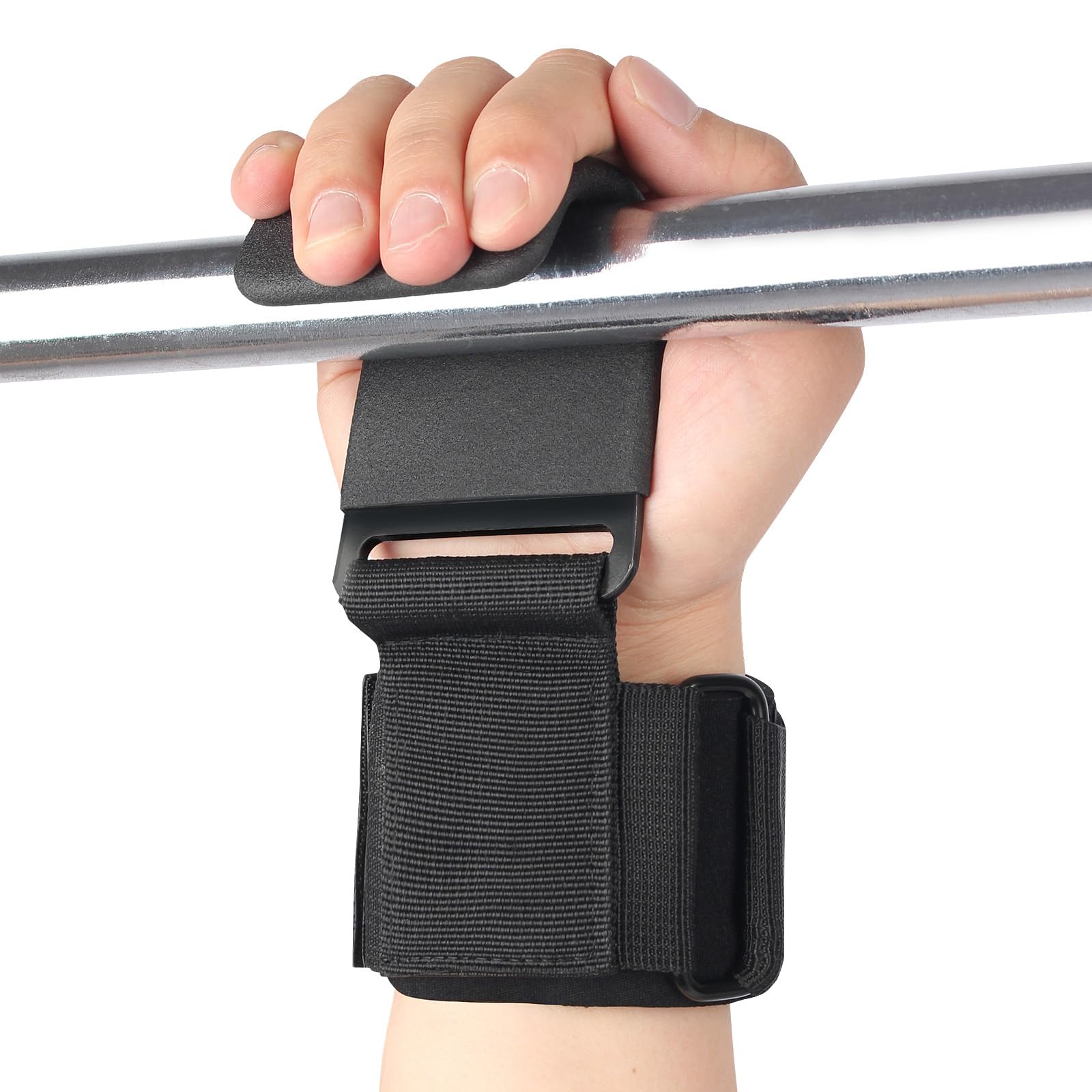 fitgriff zughilfen - klimmzughilfe-haken für krafttraining und gym mit rutschfestem griff, verstärkter stahlplatte und verstellbarem klettverschluss, ideal für frauen und männer, langlebiges desi