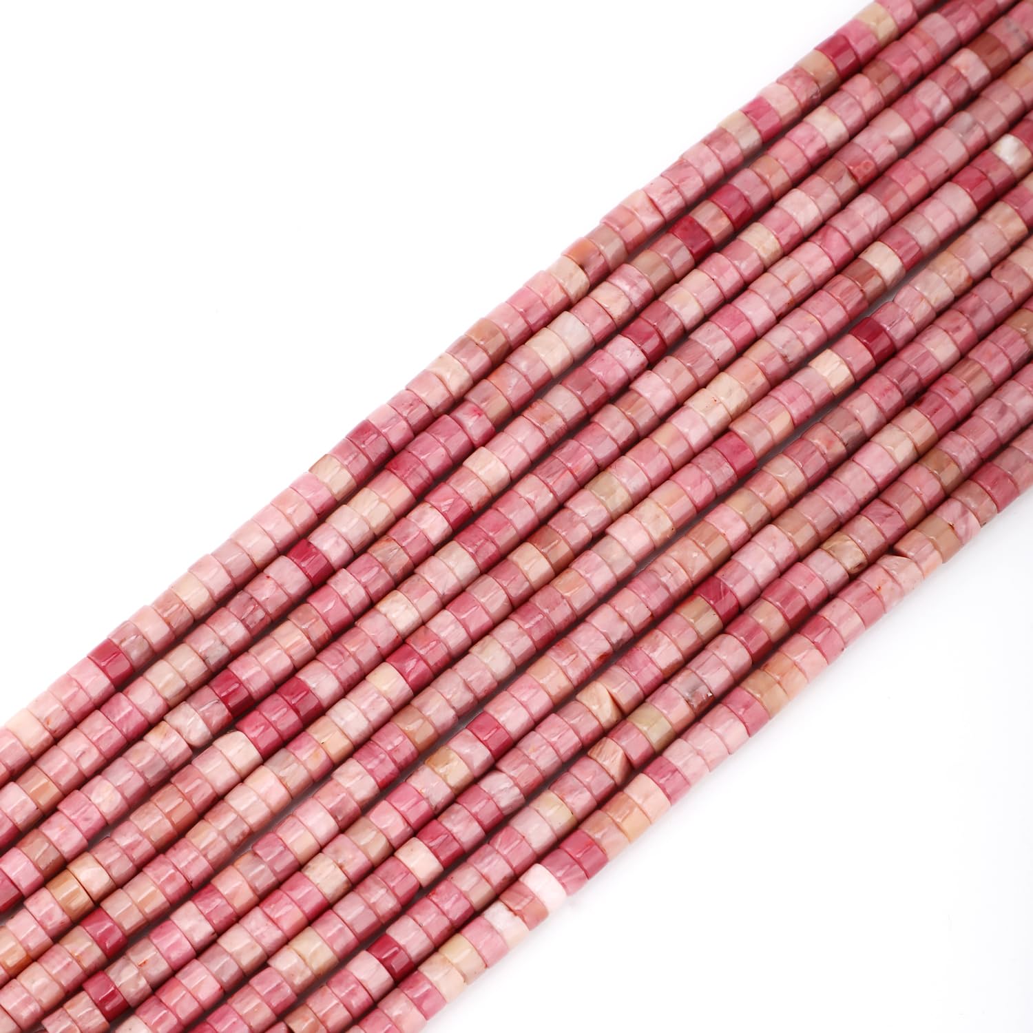 Natural Rhodochrosite Heishi Spacer Beads Loose Semi Precious Flat Round Gemstone Disc Shape Stone for Beading Jewelry Making 4x2mm 15.5" - Image 3