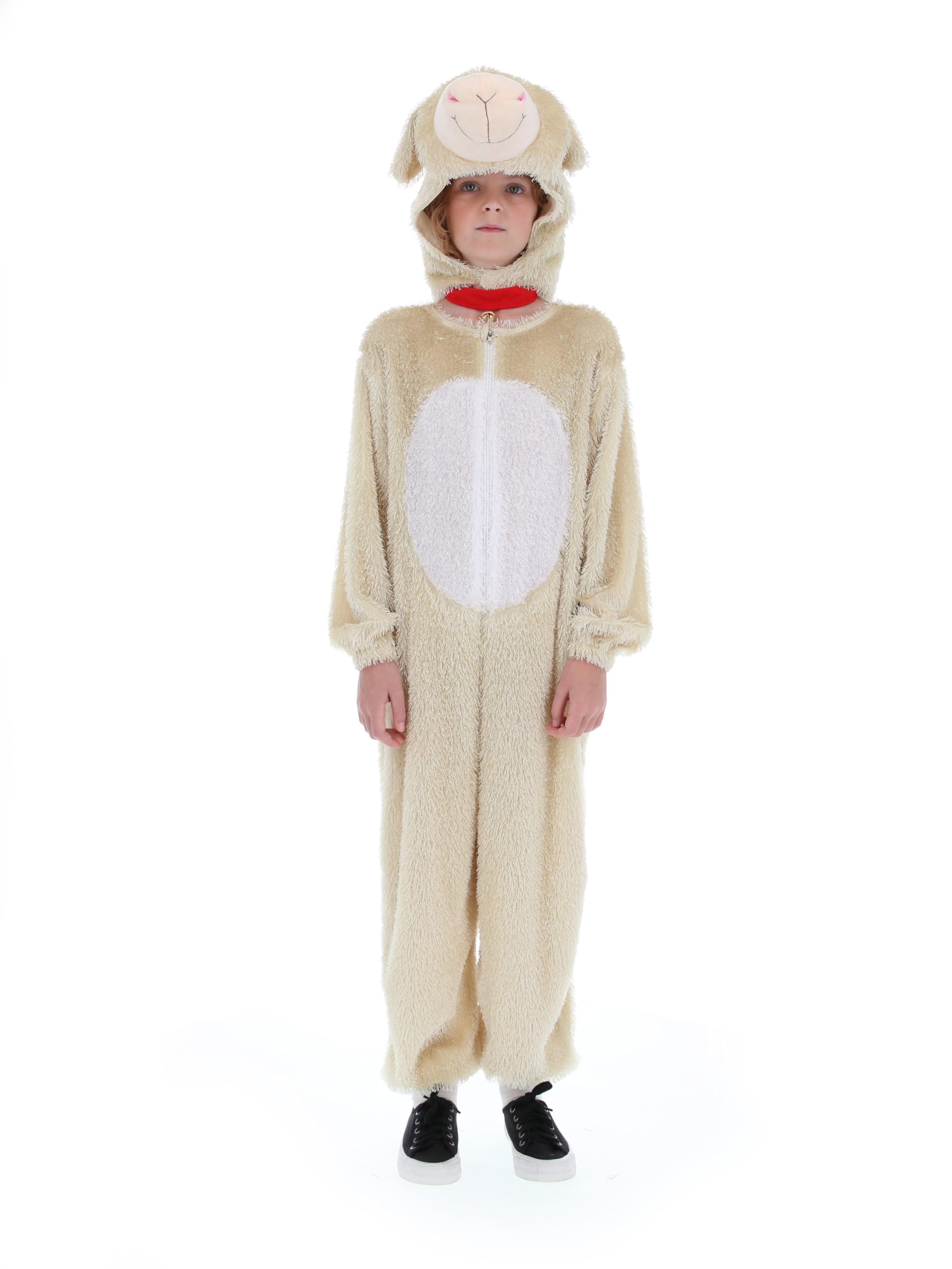 Smiffys Unisex Kids Cream Lamb Costume With Jumpsuit & Hood
