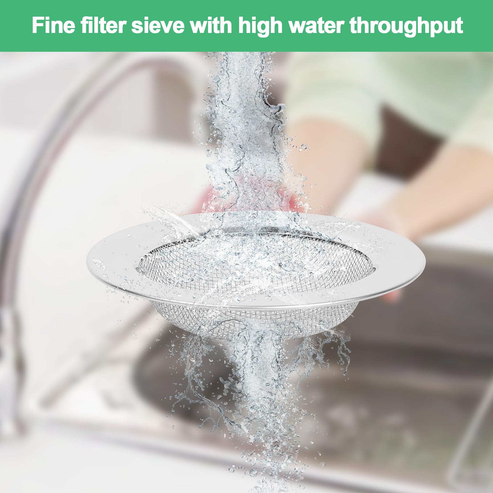 Annyswit 4 Pièces Filtres d'Évier de Cuisine en Acier Inoxydable 2,99 & 4, 33, Passoire d'évier pour Douche, Filtre à Évier Cuisine, Filtre de Vidange, Crépine d'évier en Maille d'acier Inoxydable Annyswit 4 Pièces Filtres d'Évier de Cuisine en Acier Inoxydable 2,99 & 4, 33, Passoire d'évier pour Douche, Filtre à Évier Cuisine, Filtre de Vidange, Crépine d'évier en Maille d'acier Inoxydable