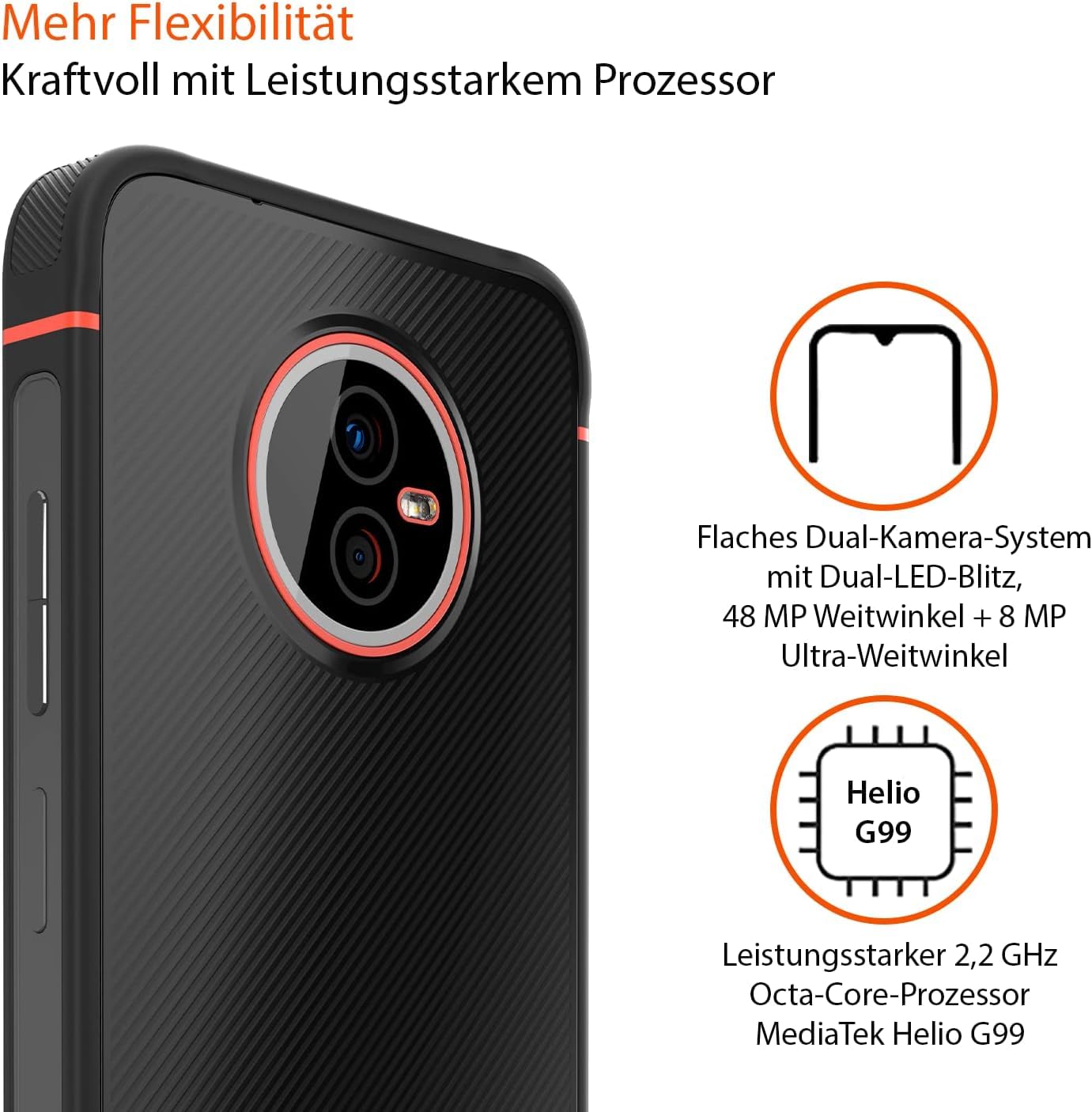 Gigaset GX4 PRO robustes Business-Smartphone 4G - staub- & wasserdicht IP68, Militärnorm - 6,1" HD+ Display mit Gorilla Glass - 128GB+6GB RAM - 48MP Kamera - 400 std Standby, Black