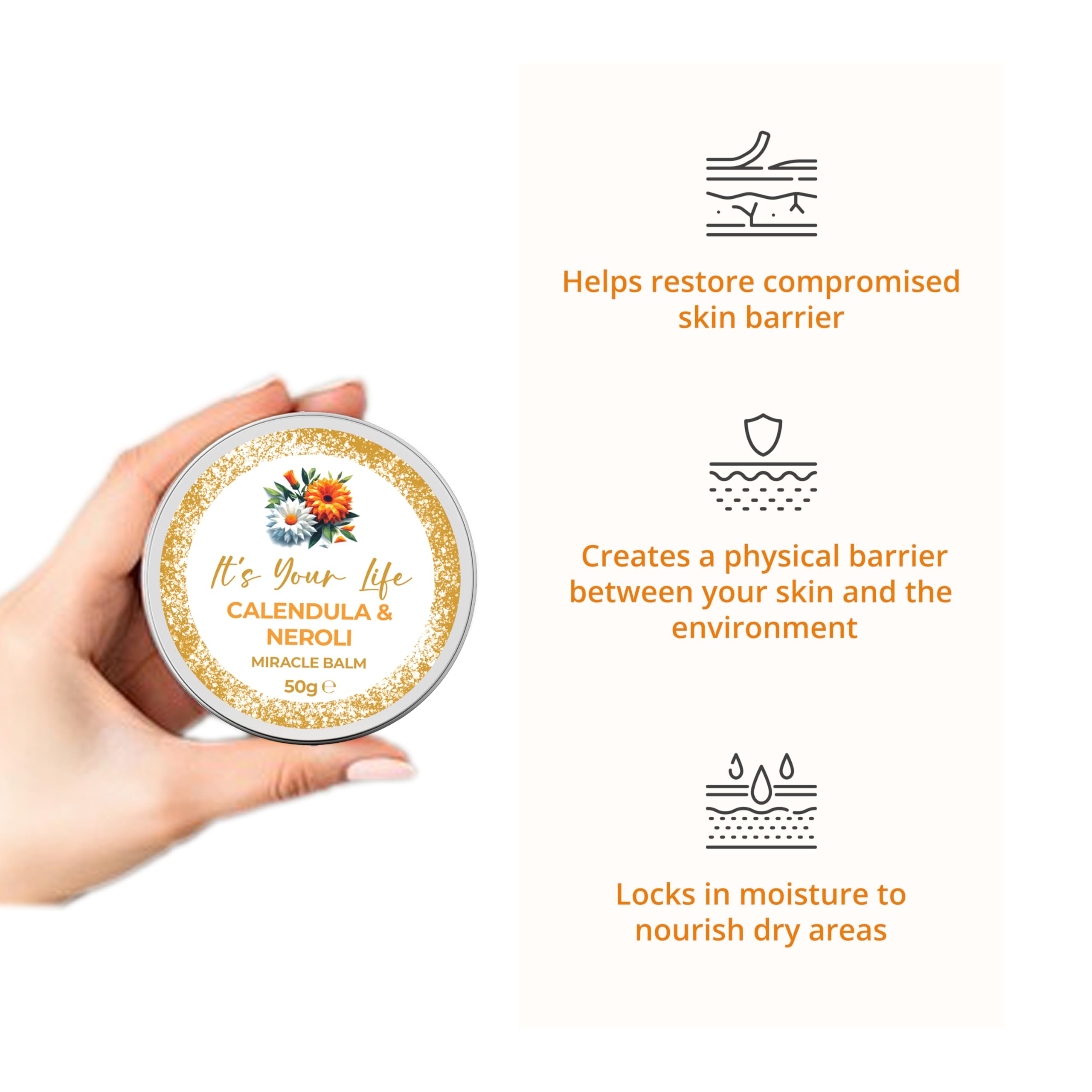 Miracle Balm, Calendula balm, Natural Skincare, as a, Wound Healing Cream, Scab Healing Cream, & - Image 2
