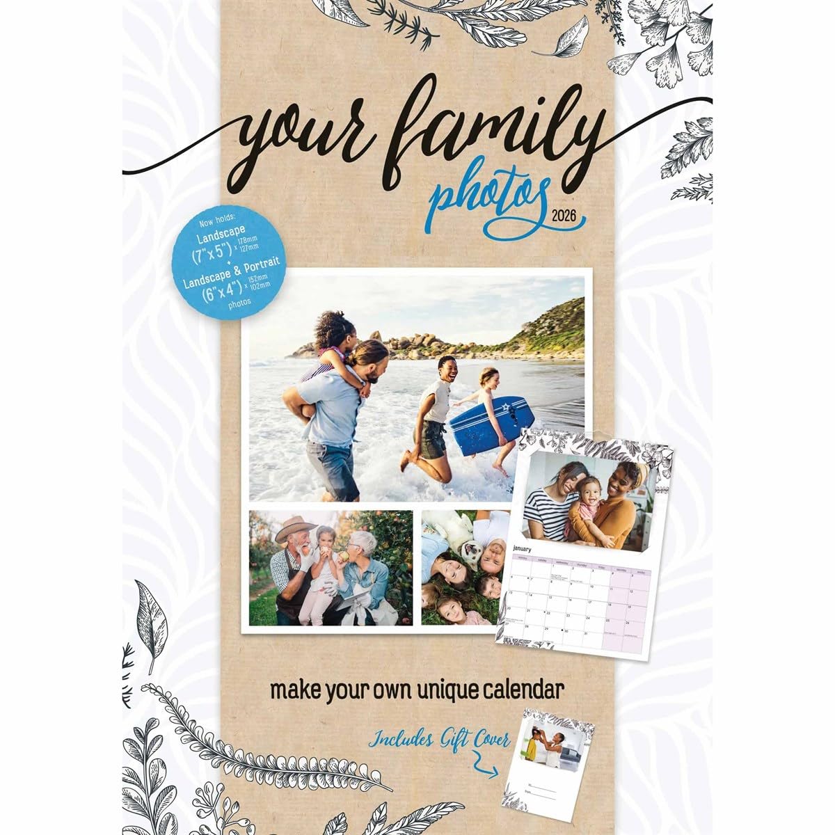 Carousel Worldwide, Your Family Photos 2026 A4 Wall Calendar