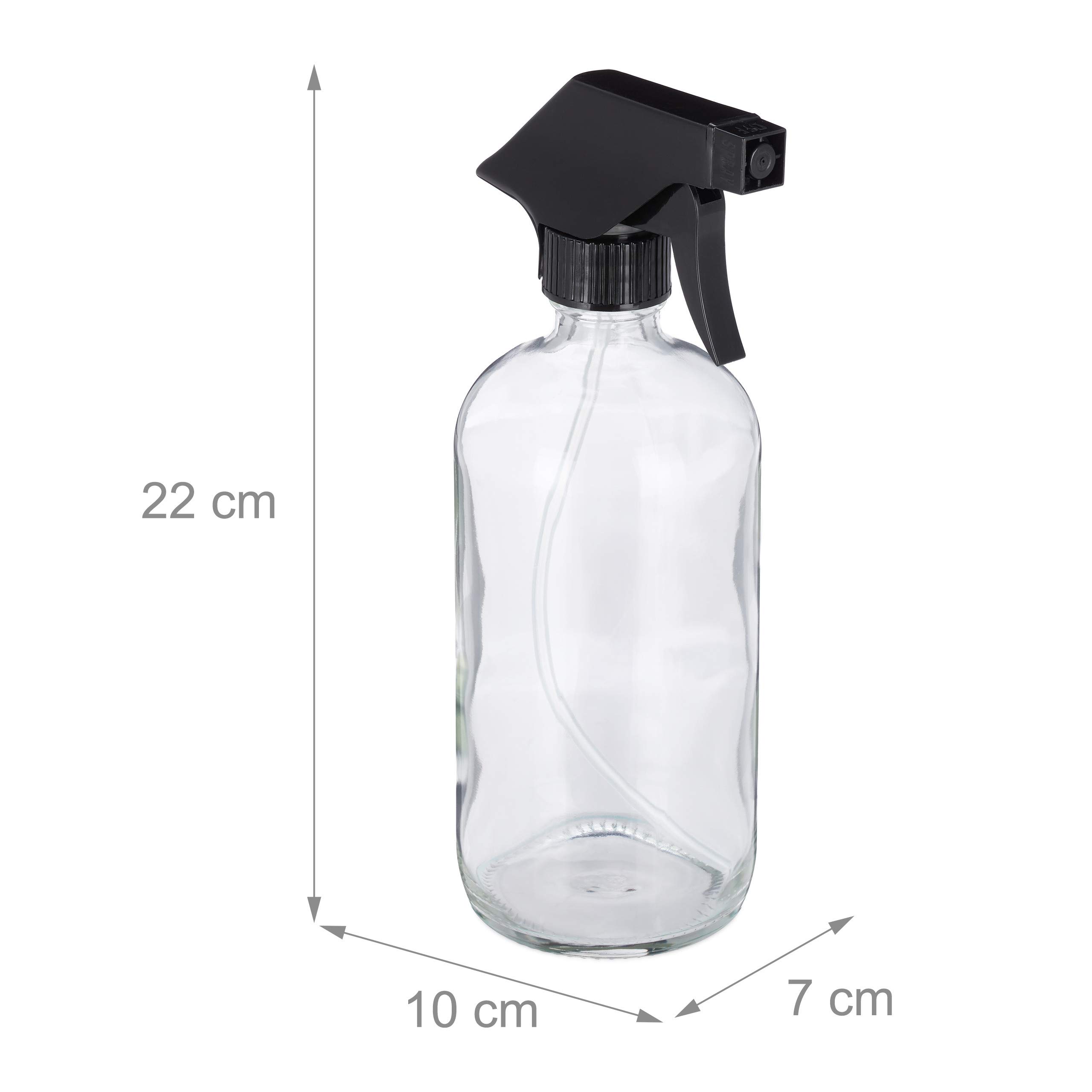 Relaxdays 8x Spruzzino Nebulizzatore, Set 500 ml Bottiglie Spray Vuote, Vaporizzatore Parrucchieri, Pulizia, Trasparente