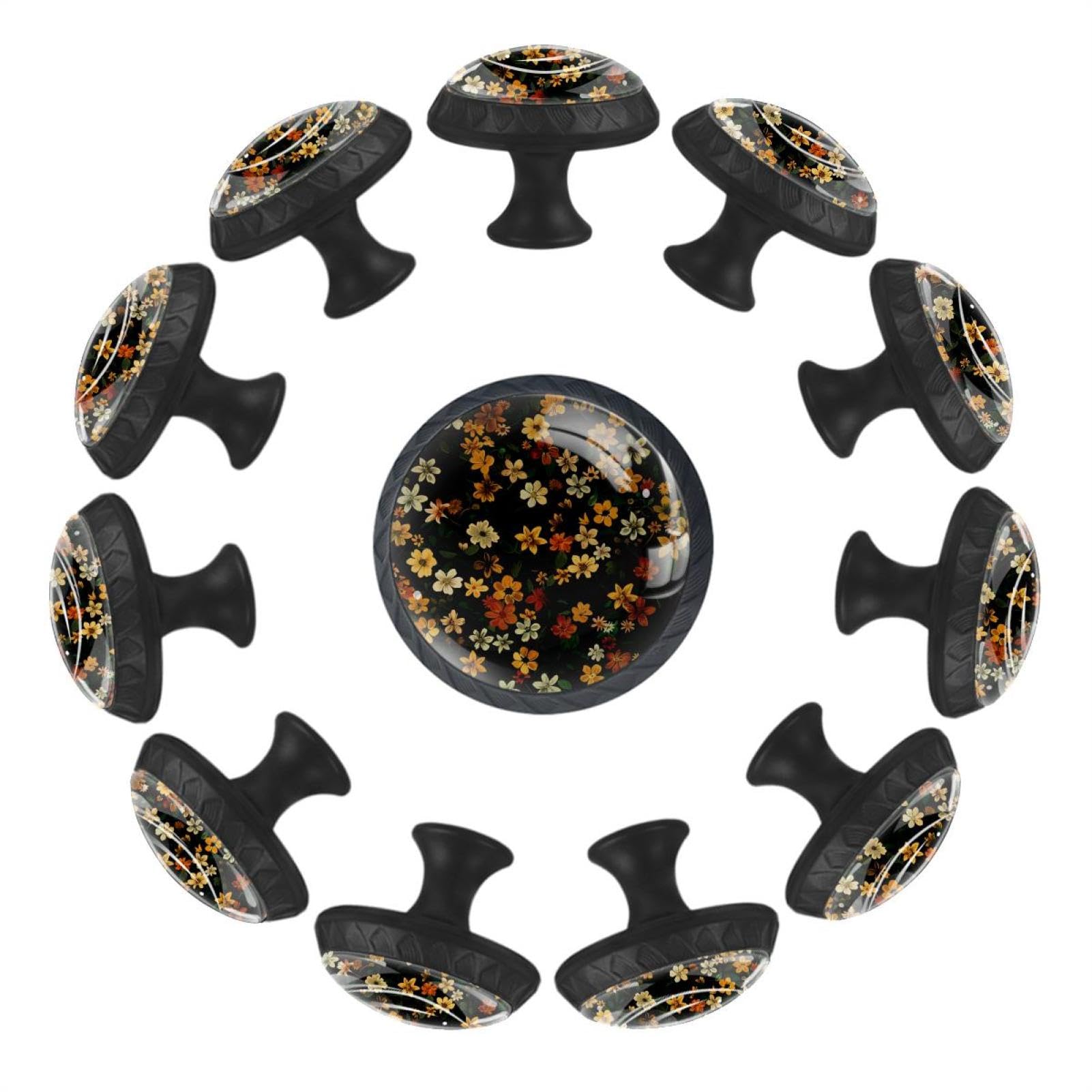Boutons de tiroir en verre floral pour sublimer votre cuisine et armoires