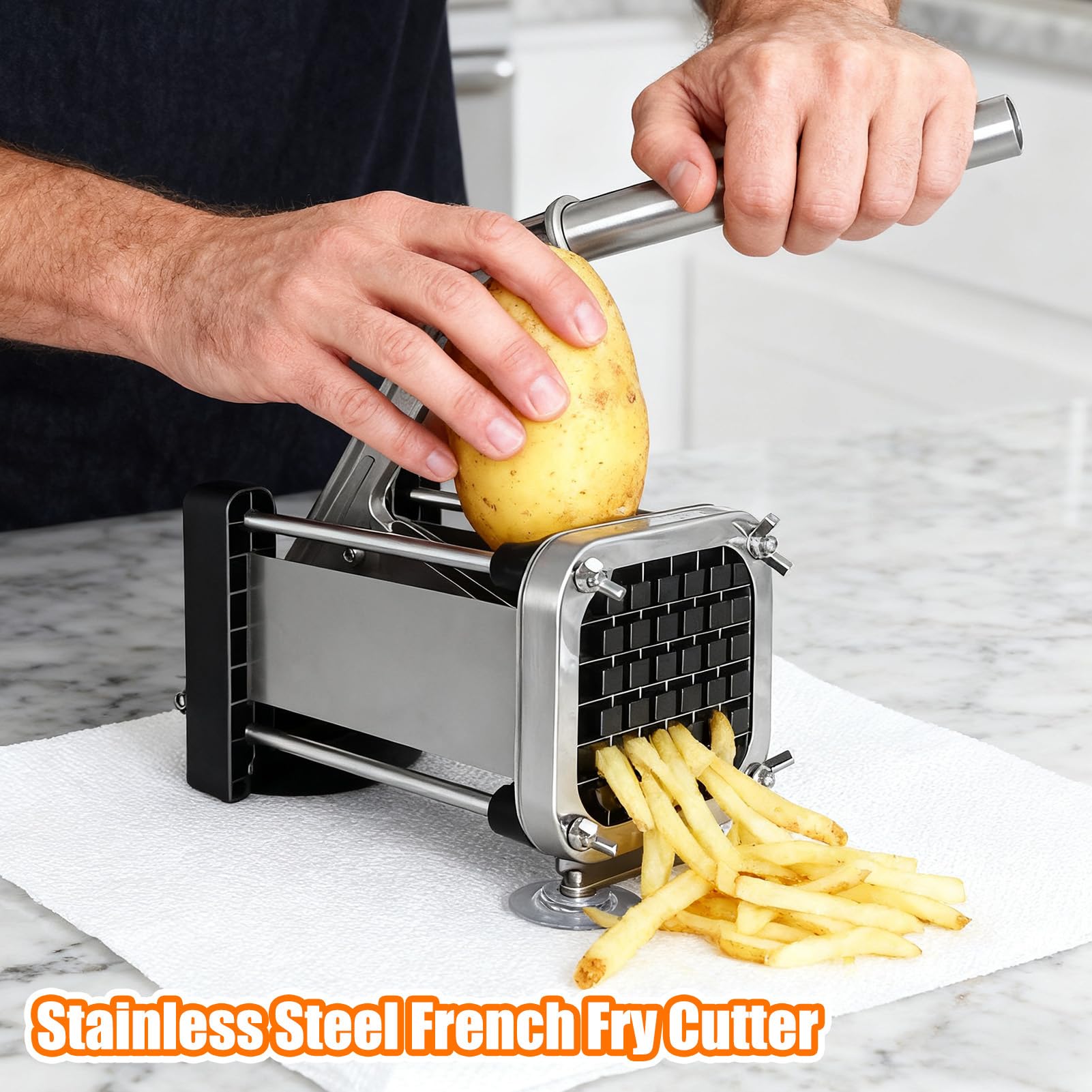 Cortador Papas Fritas Herramienta De Cocina Manual Resistente Para Verduras | Rebanador Patatas Y Cortador Patatas Fritas Utensilio Cocina Cortar Alimentos Hogar Comercial Barbacoa Cam