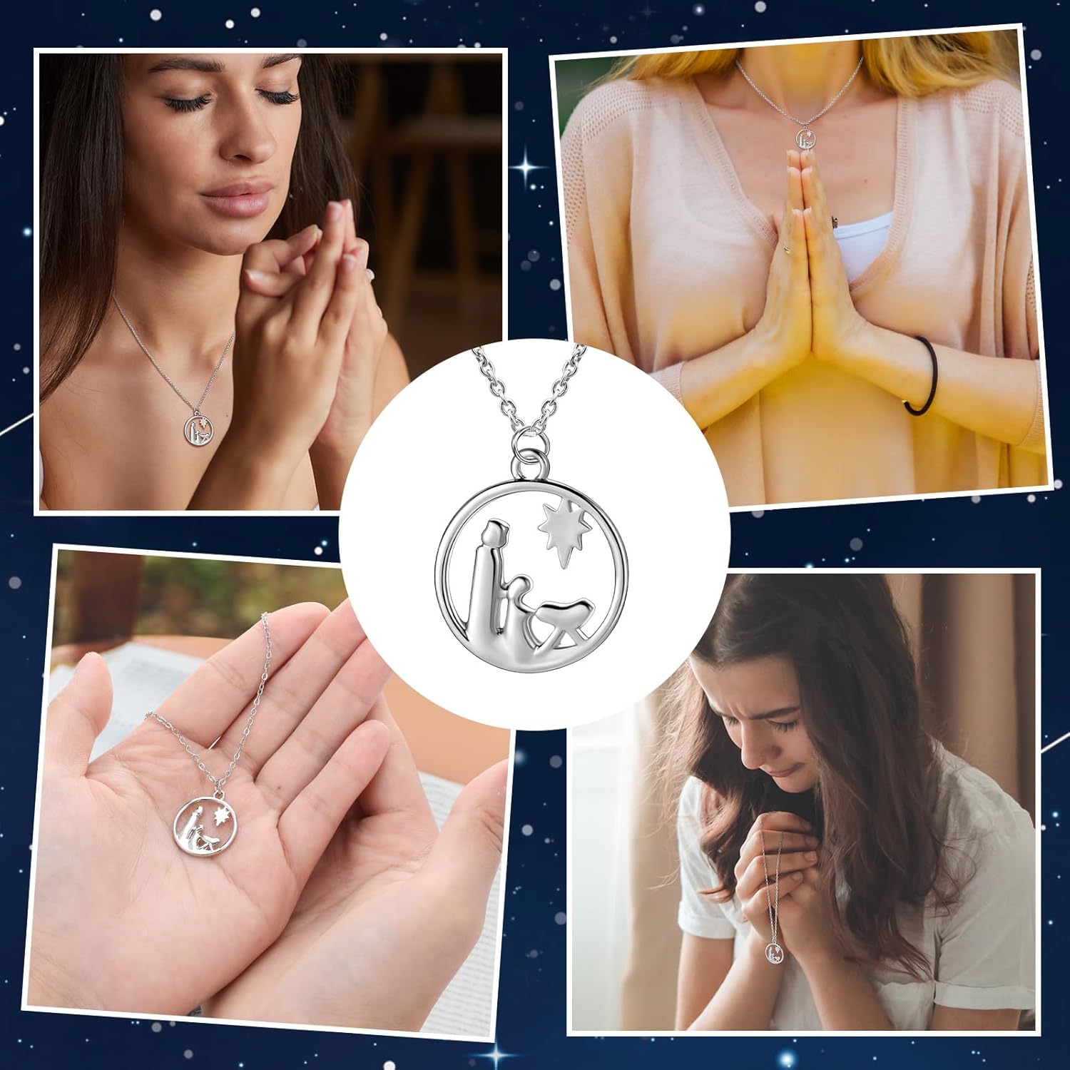 Landical Christian Cross Necklace Christmas Necklace for Women Religious Jewelry Gifts with Bible Verses Cards - Image 4