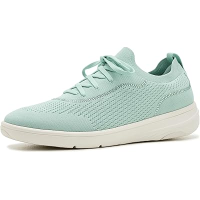 FitFlop Super-Q Crystal-Trim Knit Slip-On Laced Sneakers mint whisper