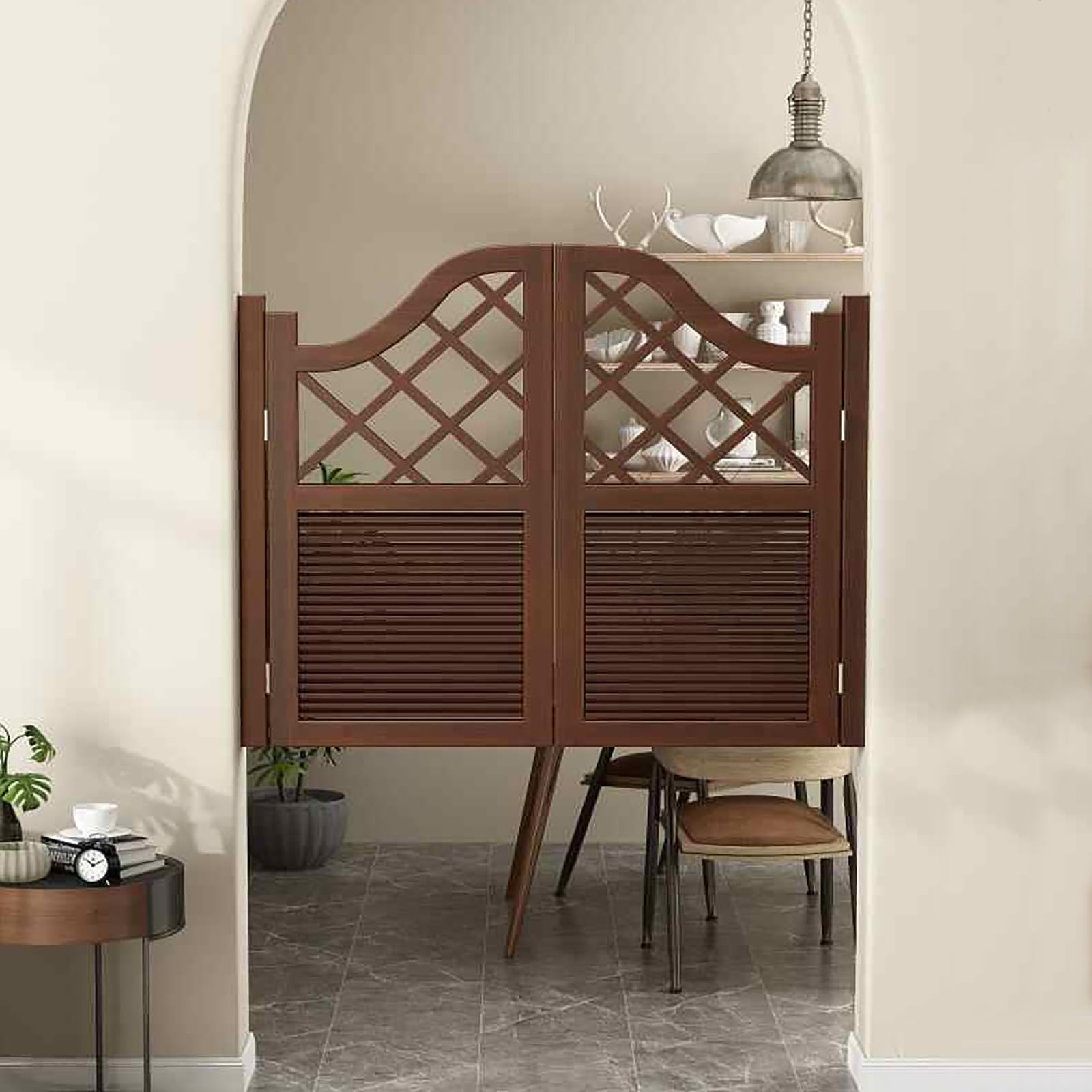 Portes de café battantes, porte d'entrée décorative en bois massif avec fermeture automatique, porte de comptoir à usage intérieur, style rétro pour la maison ou le travail