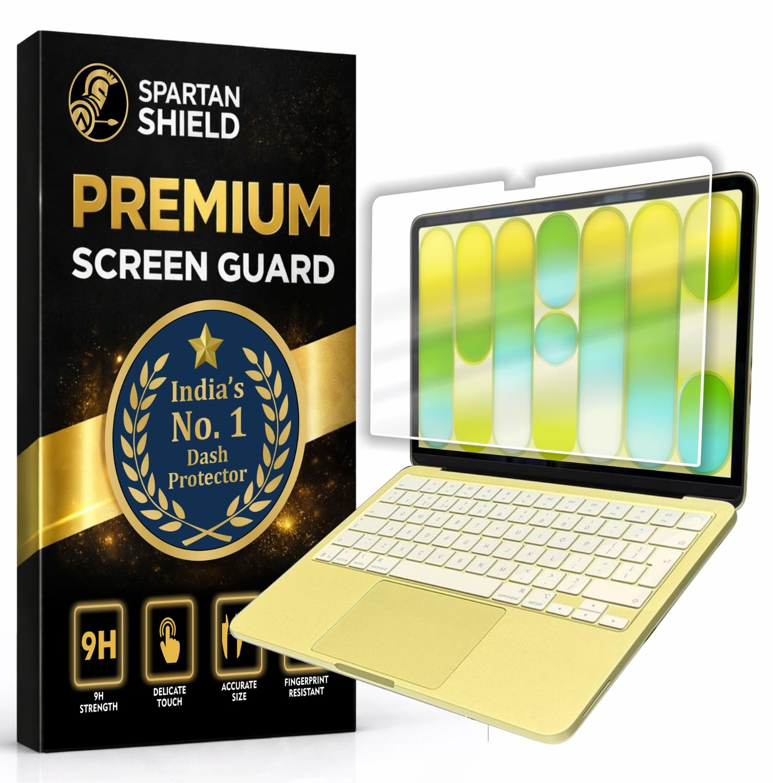 Spartan Shield Screen Protector For APPLE MACBOOK NEO 2026 || 13-Inch || A18Pro Chip/A3404 Display Guard || Anti Scratch || Water Repellant || HD Clear || Aspect Ratio 16:10 || 0.3 mm 5H Hardness-Rated New Macbook Neo PET Protective Cover | Must-Have Laptop Accessories 2026+ [Not Tempered Glass]