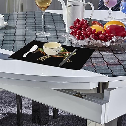 Miniatura 4 de Red Eared Slider Turtle Placemats Set of 6 Resistant Table Mats Washable Place Mats for Dinner Party Table Decoration