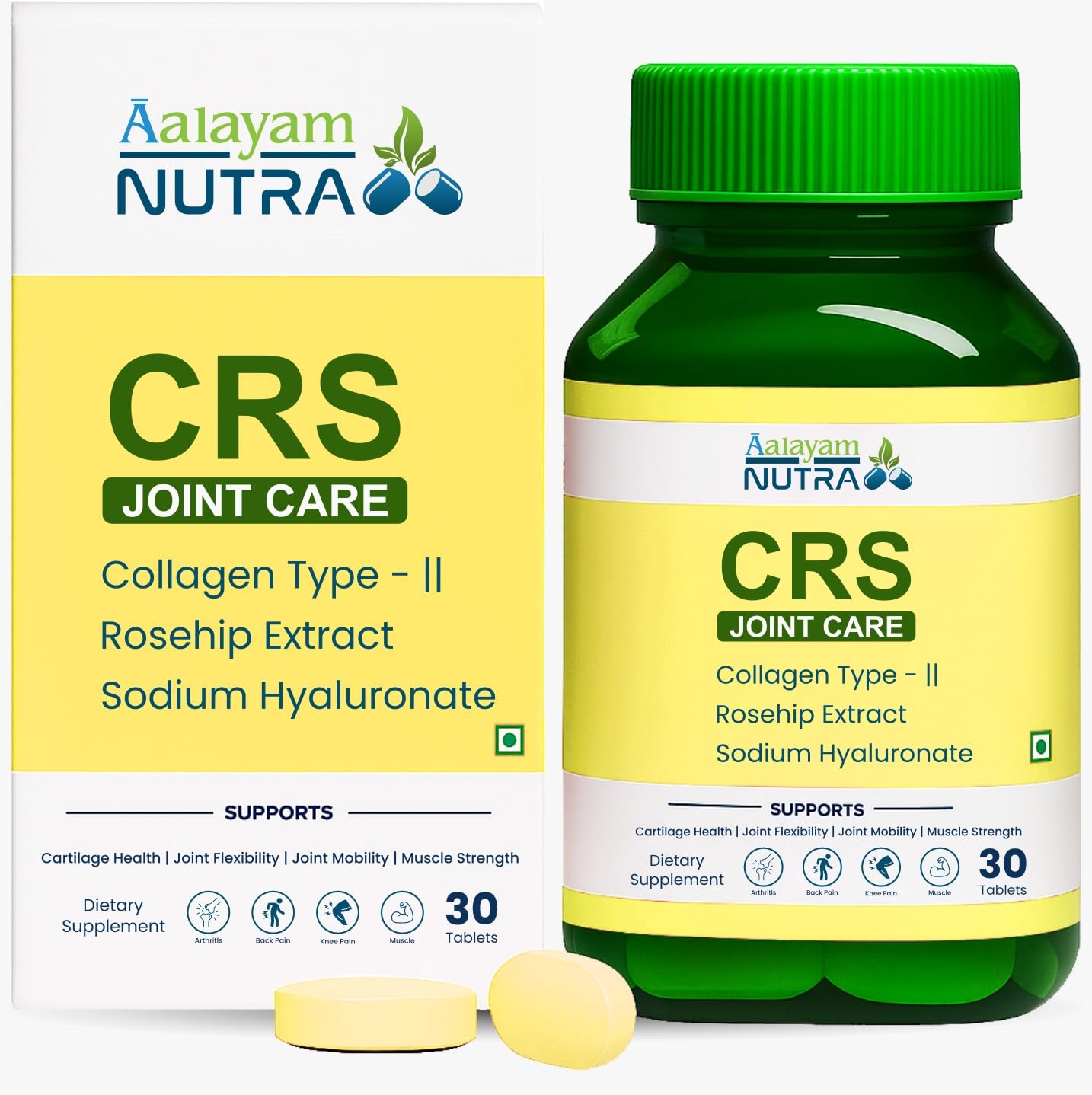 Aalayam Nutra CRS Advanced Joint Support Supplement | with Collagen Type II, Chondroitin, Hyaluronic Acid & High-Strength Rosehip Extract | Formula for Cartilage Health, Joint Mobility & Flexibility | 30 Tablets-image-9
