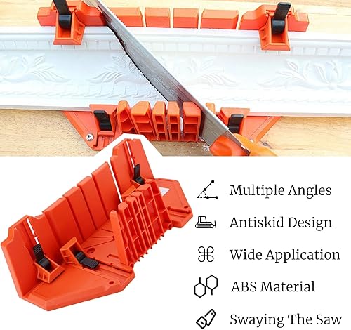 Miniatura 3 de Caja de inglete para sierra de inglete, caja de sierra de inglete de plástico para carpintería, sierra de podar para cortar madera, herramienta de