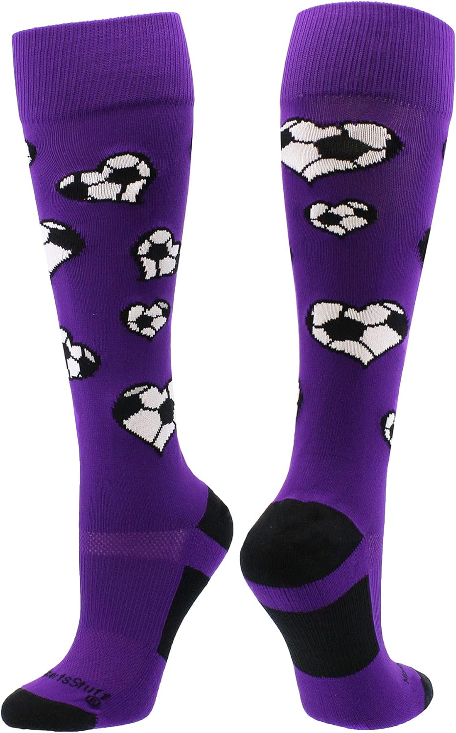 MadSportsStuff Love Soccer Hearts Socks Over The Calf : Sports & Outdoors