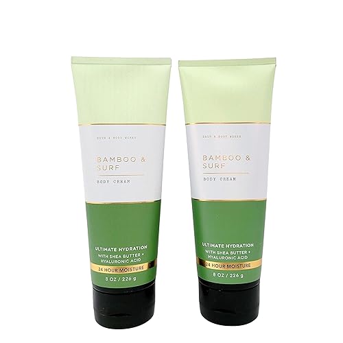 Bath & Body Works Crema corporal Ultimate Hydration (Bamboo Surf), 8 onzas (paquete de 2)