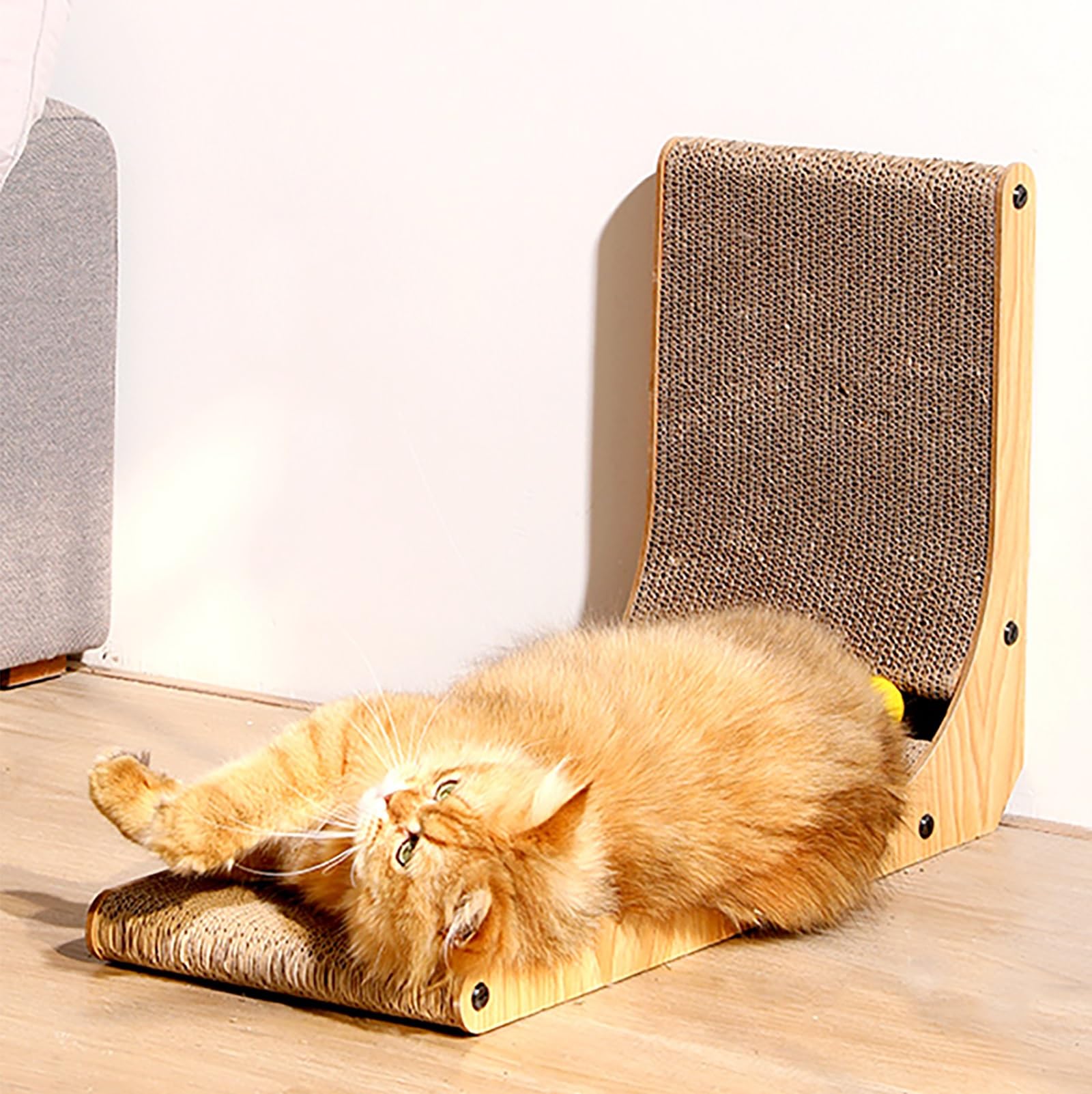 Griffoir pour Chat en Forme De L, Planche À Gratter De 25,6 Pouces pour Chats D'intérieur, Grattoir pour Chat en Carton Ondulé, Grattoir pour Chat GeRRiT, Grattoirs pour Chats D'intérieur (Size : 11.