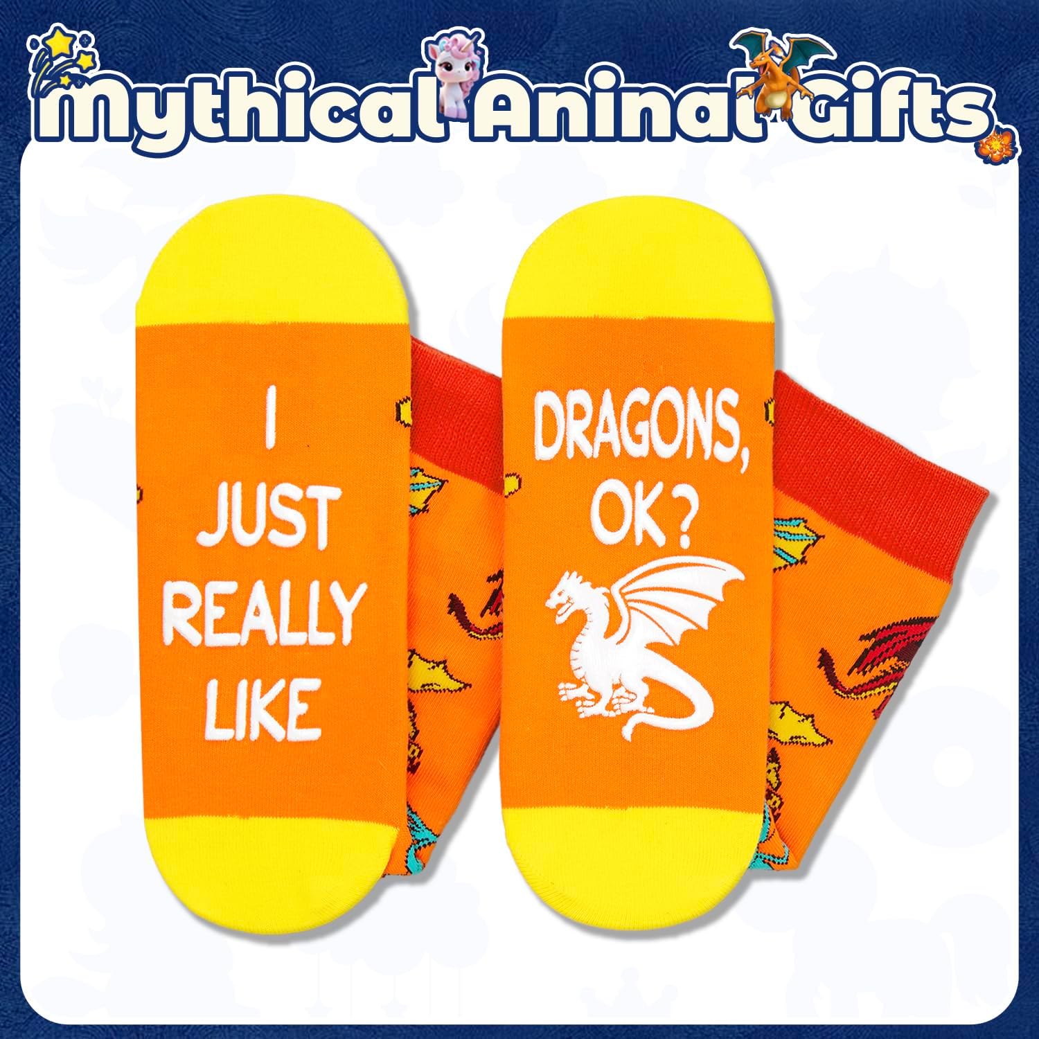 HAPPYPOP Unicorn Gift for Women Men - Funny Animal Socks, Dragon Socks for Teen Girls - Image 4
