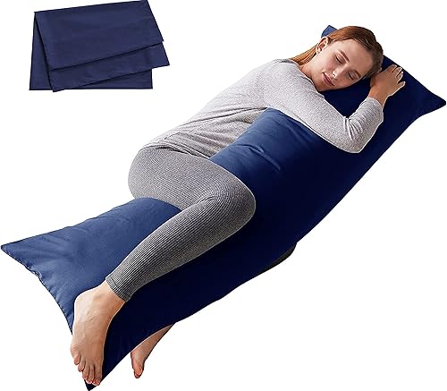 ELNIDO QUEEN Almohada corporal con funda de almohada, almohada de cama larga suave para adultos, relleno de almohada de cuerpo completo transpirable