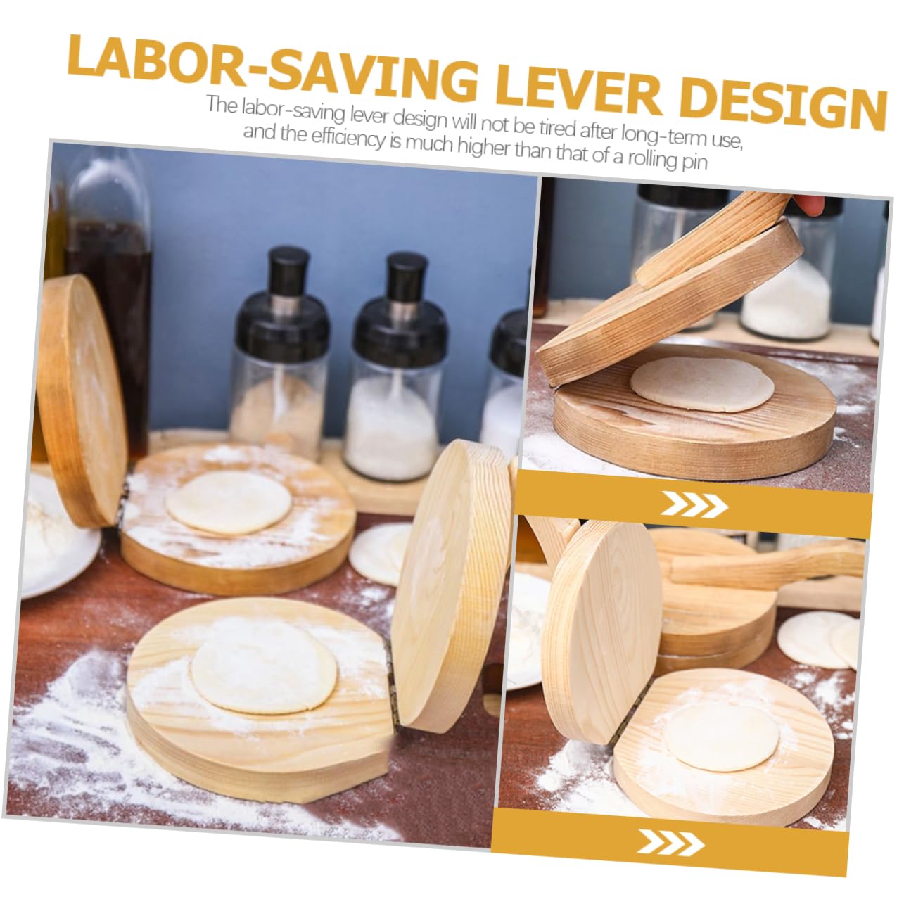 PRETYZOOM Wooden Dumpling Wrapping Device Wood Presser Mold Dumpling Maker for Home