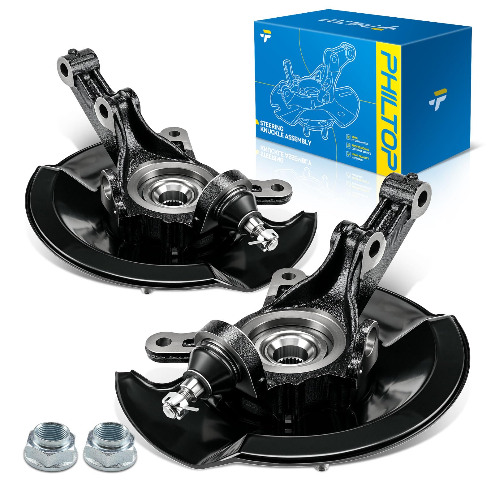 PHILTOP 2 x Front Knuckle Wheel Hub Bearing for Honda Civic 2001-2002