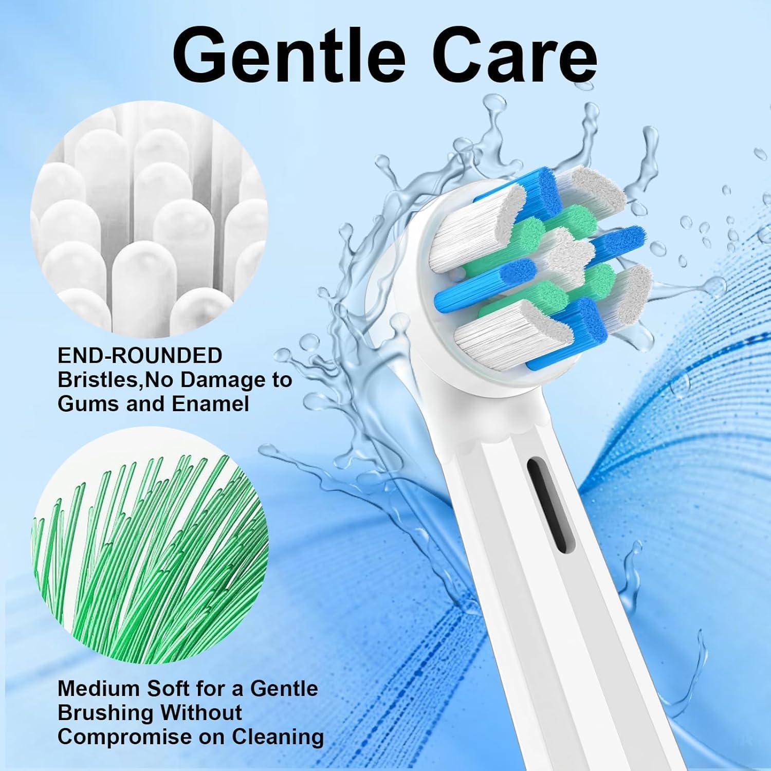 10PCS Electric Toothbrush Replacement Heads Compatible with Oral B iO Series 2/3/4/5/6/7/8/9/10 Electric Toothbrush, Deep Plaque Removal for Sensitive Teeth, White and Black