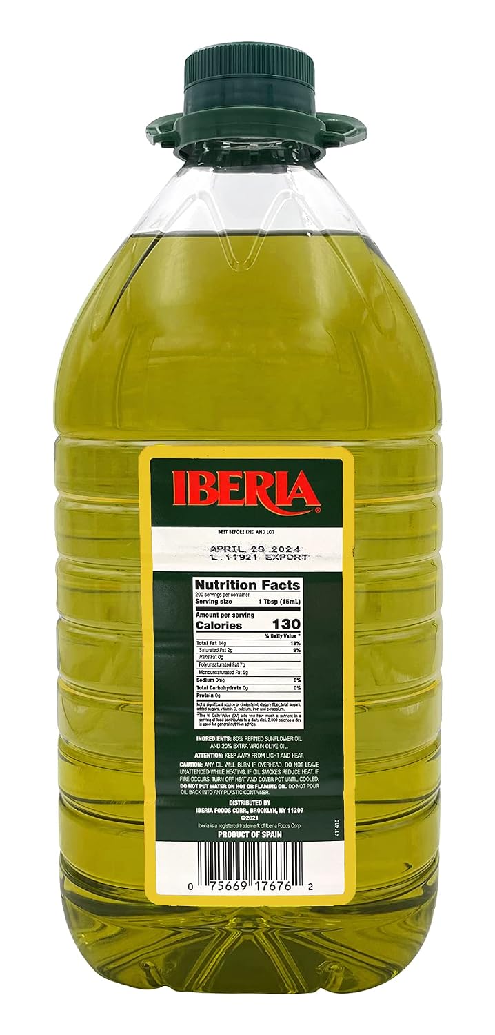 Iberia Sunflower & Extra Virgin Olive Oil Blend, 3 Liter