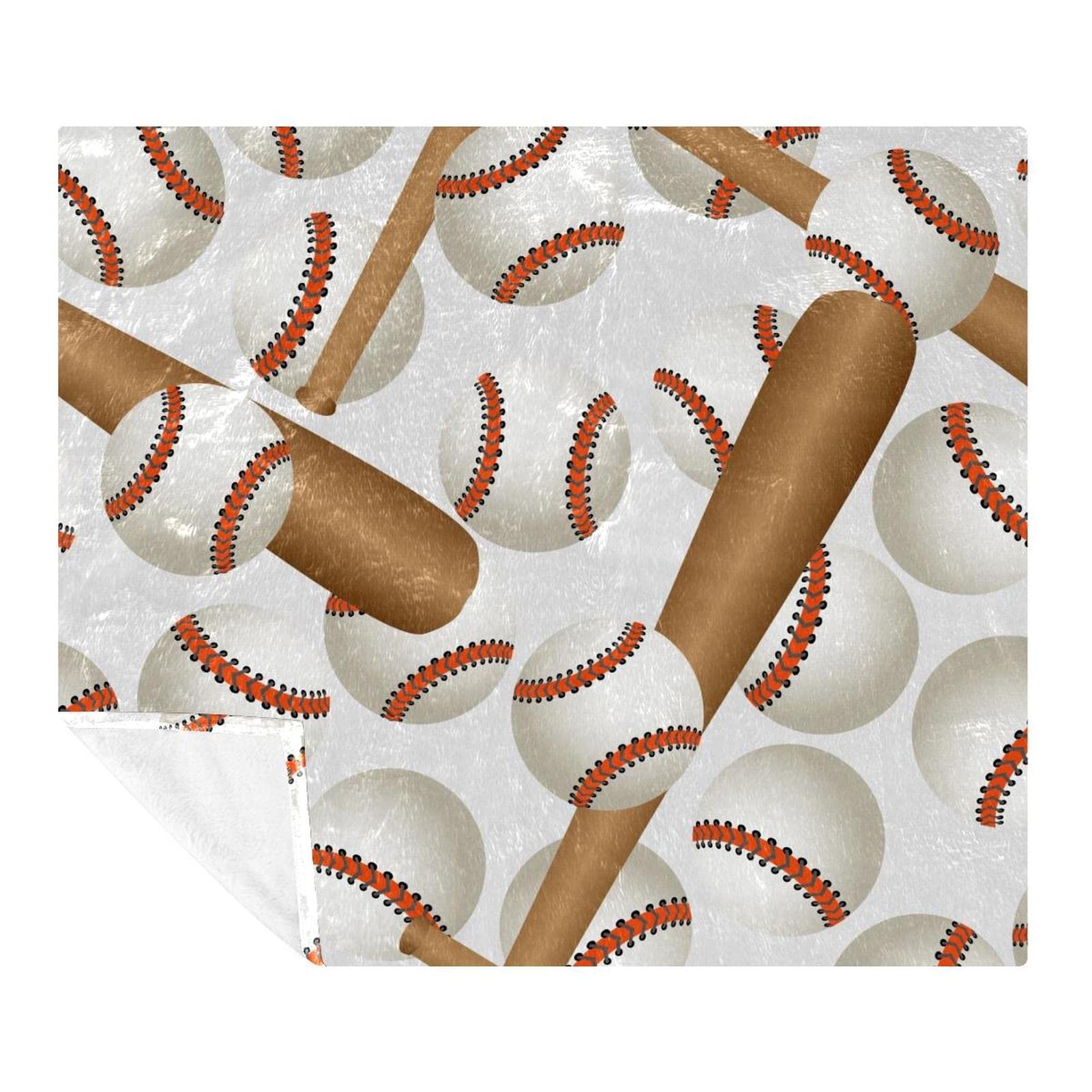 Couverture polaire légère 150x200 microfibre imprimé baseball