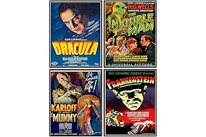 Nostalgic Nostalgia: Vintage Horror Movie Poster Collage for Spine-Tingling Ambiance