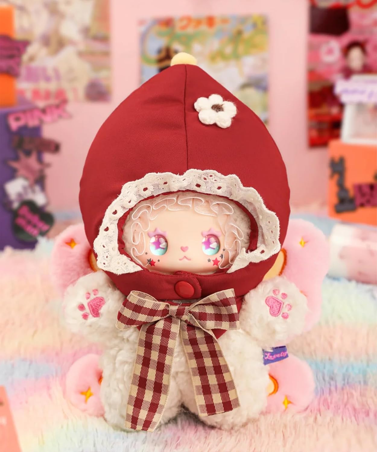 CALEMBOU Plush Blind Box, Cute Emma Punk Era Series Soft Stuffed Keychain, Kawaii Mystery Vinyl Bag Charms Collectible for Birthday Christmas