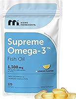 Vista 9 de Micro Ingredients Supreme Omega-3 Aceite de pescado con EPA y DHA ultra altos, cápsulas blandas sin eructos rTG Omega-3 con vitamina D3 Pescado