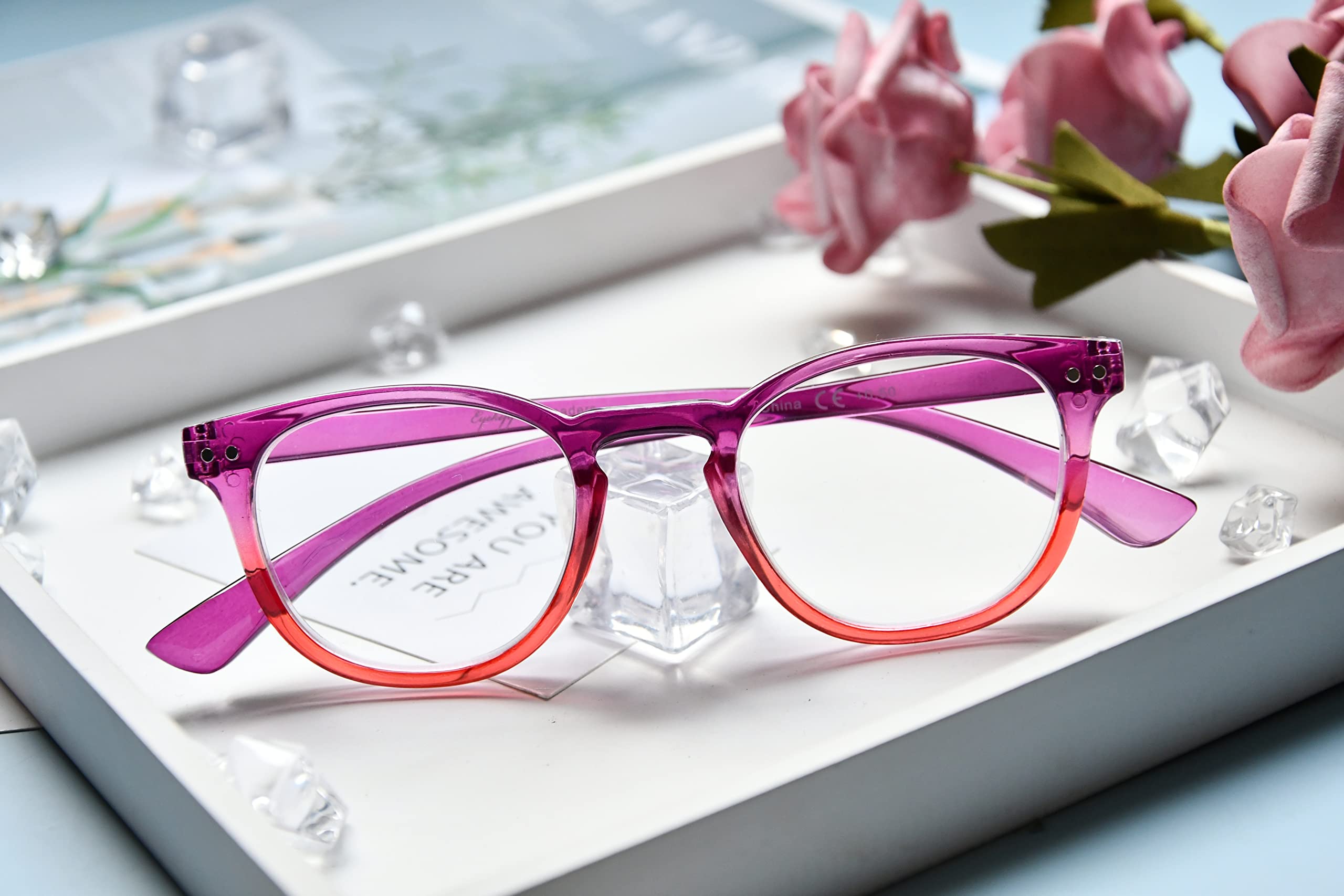 Eyekepper Fashion Readers Womens Reading Glasses (Purple-Red Frame, 1.25)