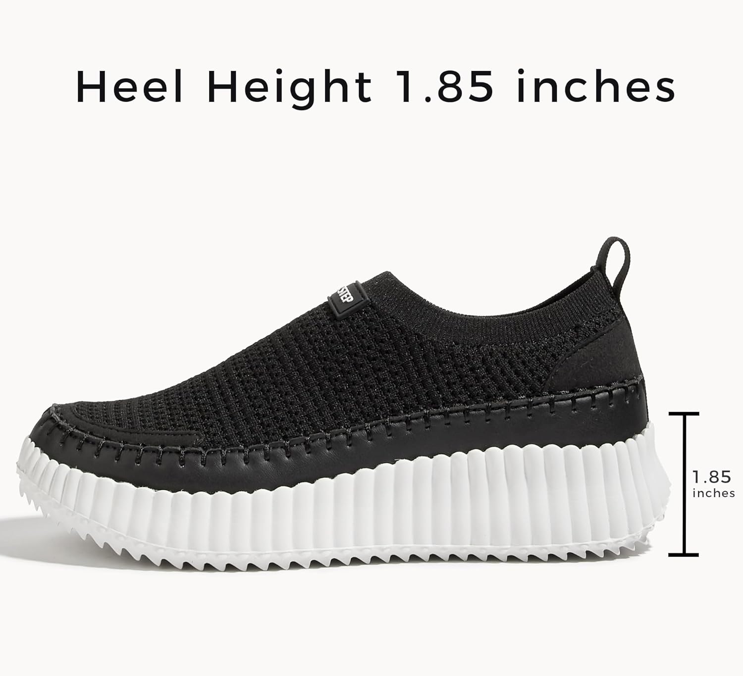 LUCKY STEP Platform Sneakers for Women Slip on Knit Chunky Fashion Casual Retro Braided Tennis Lightweight Walking Shoes - Image 3
