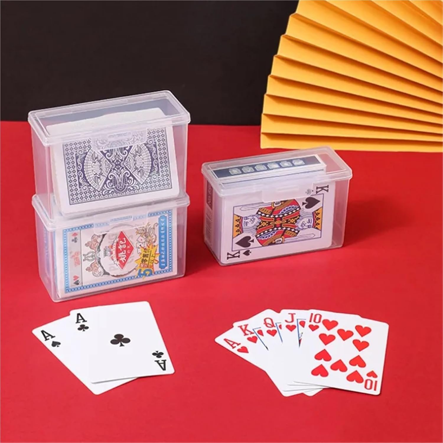 Mini Containers 10Pcs Transparent Plastic Boxes Playing Cards Container PP Storage Case Packing Poker Game Card Box for Board Games for Quick Identification in Home,Office,Travel Use