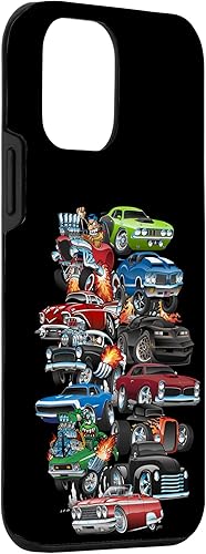 Vista 39 de Funda para iPhone 13 Hotrods, autos clásicos, coches musculosos y carros de carreras