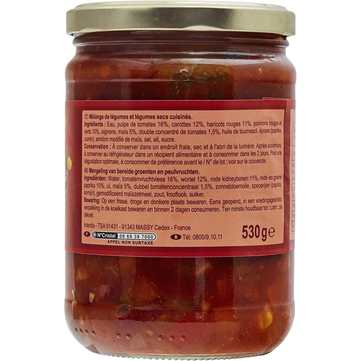 Un repas végétal prêt en quelques minutes avec CARREFOUR SENSATION Chili de légumes à la mexicaine, bocal verre de 530g - Lot de 3