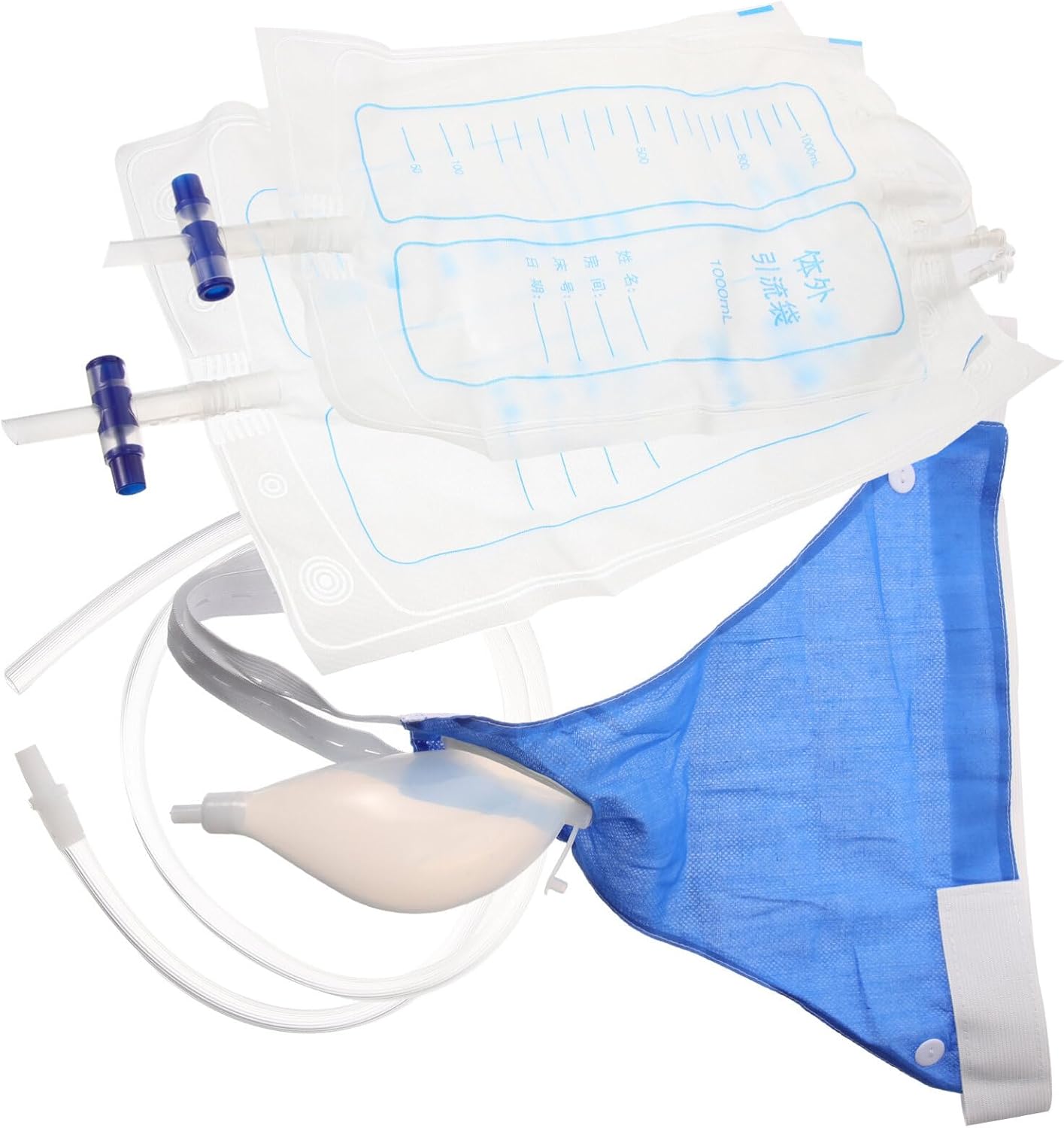 Amazon 1 セット 尿道カテーテル 術後のドレナージ 漏れ防止コレクターカテーテル ポーチ 寝たきりの患者 男性用 チューブ付き排水