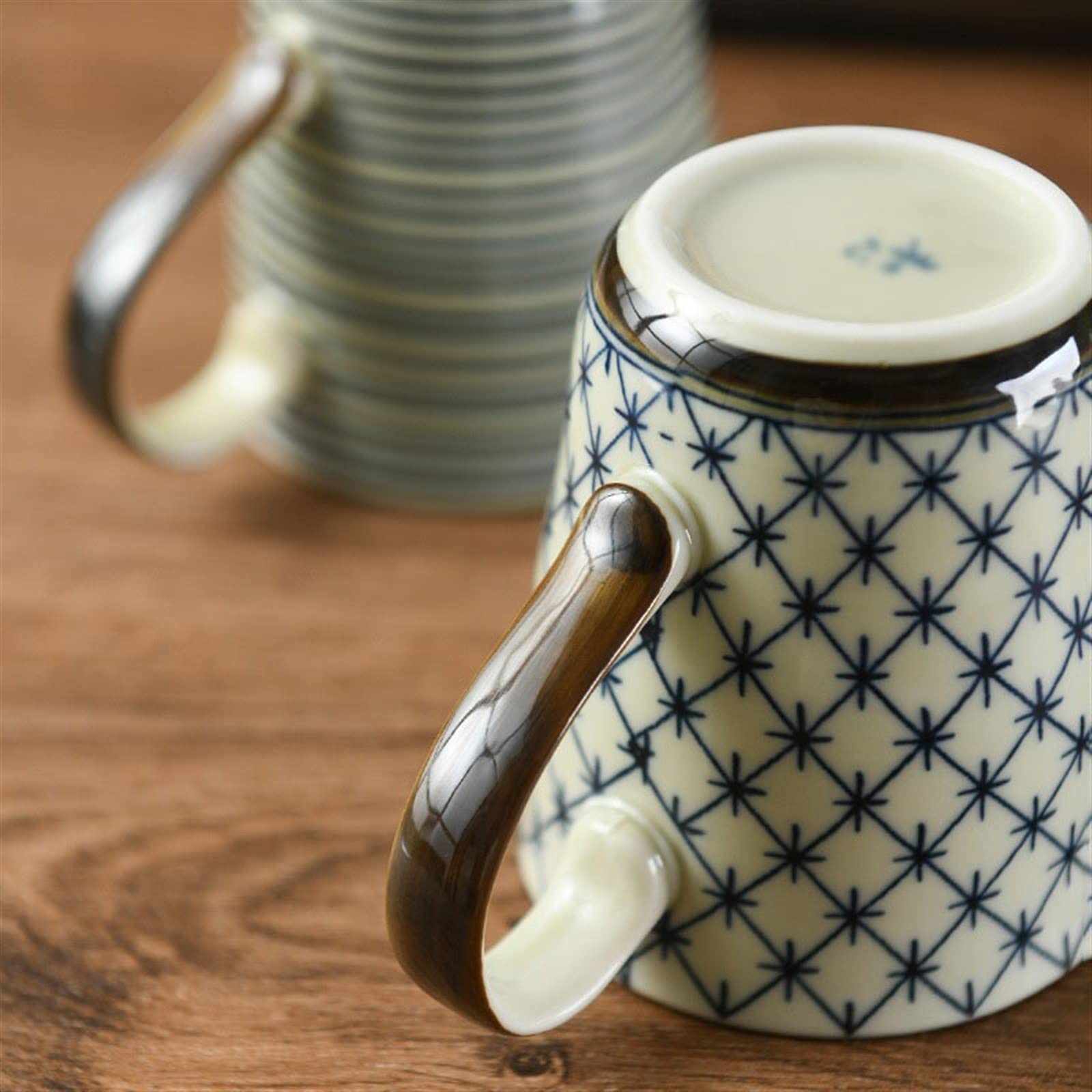 Kubki Personalizowany kubek w stylu retro, ceramiczny kubek do picia, 275 ml, kubek do kawy, kubek do popołudniowej herbaty, kubek do mleka i herbaty (C)