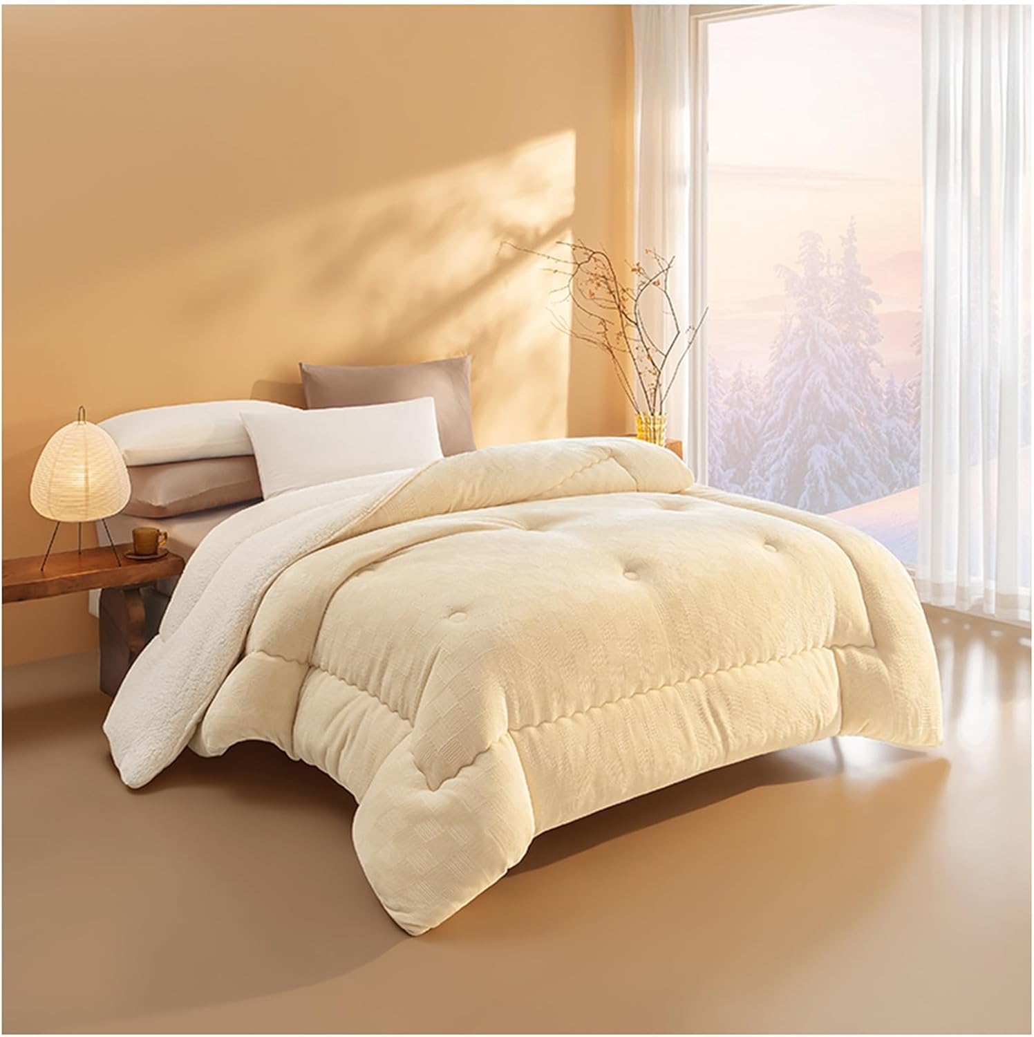 Quilt King Size Velvet Duvet, Breathable Warmth Fluffy Plush Double Sided Velvet Blanket, Warm Thickened Lambswool Comforter Core, for Cold Weather(B,150x200cm/2.5kg)