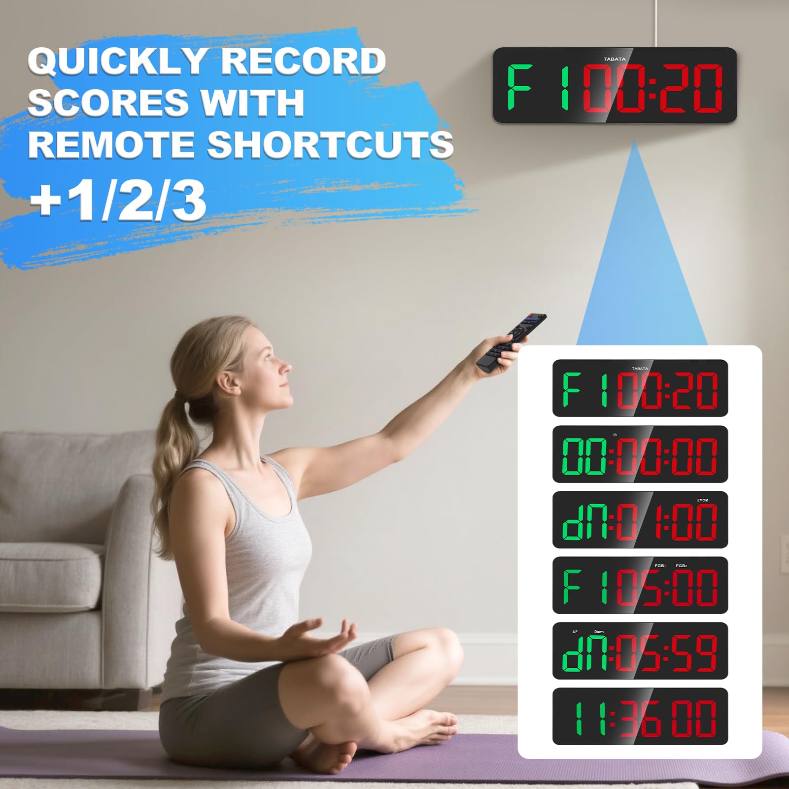 Snapklik.com : Gym Timer - Large Digital Gym Interval Workout For ...