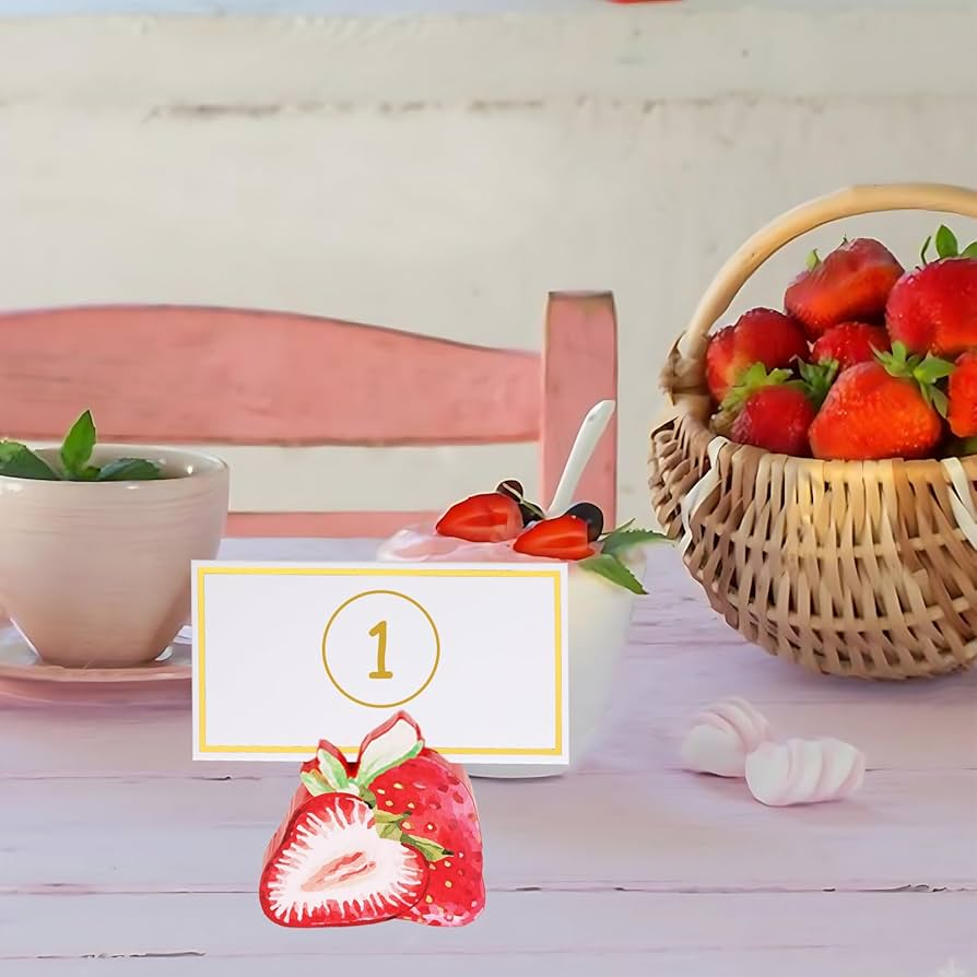 Amazon.com: Fangleland 12Pcs Strawberry Place Card Holders, Fruit